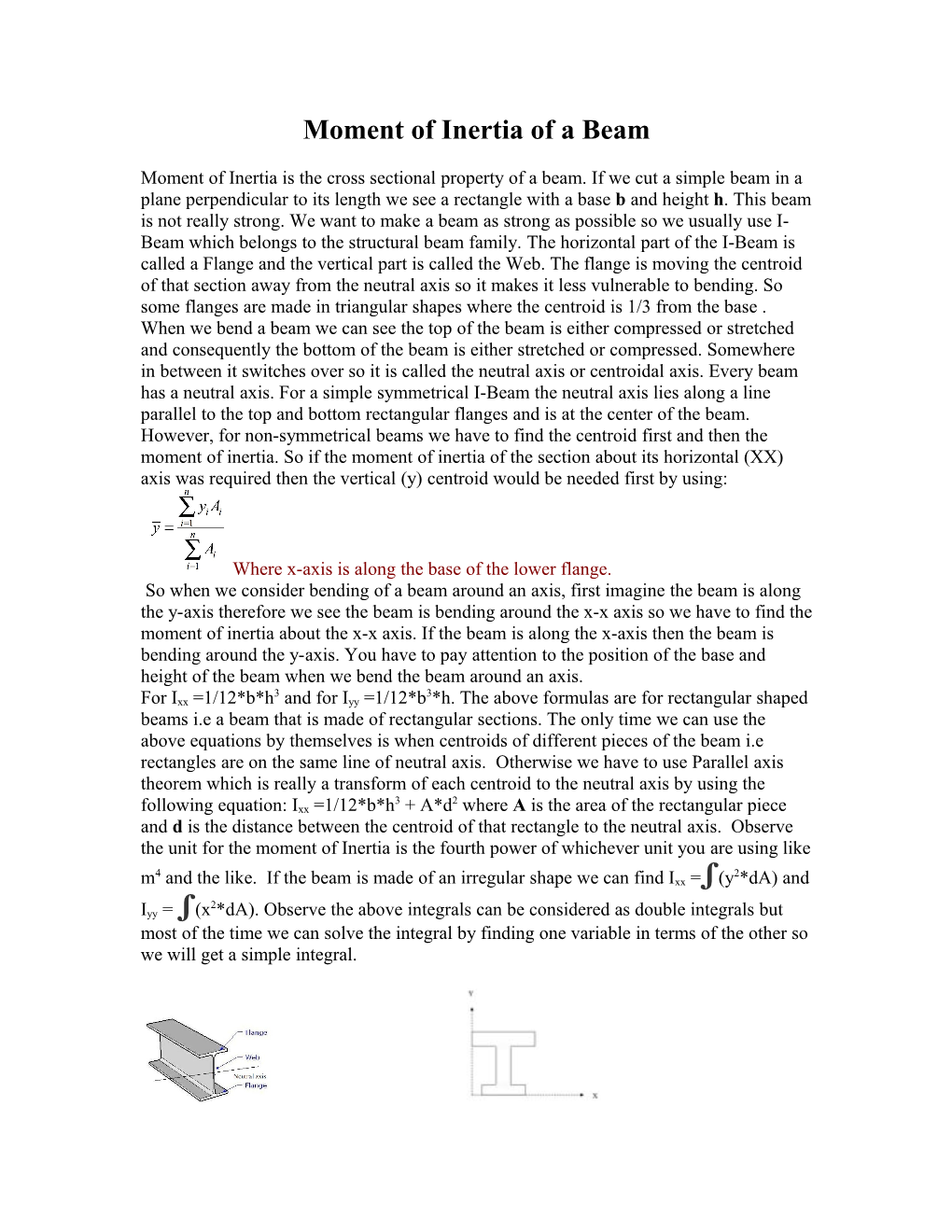 Moment of Inertia of a Beam