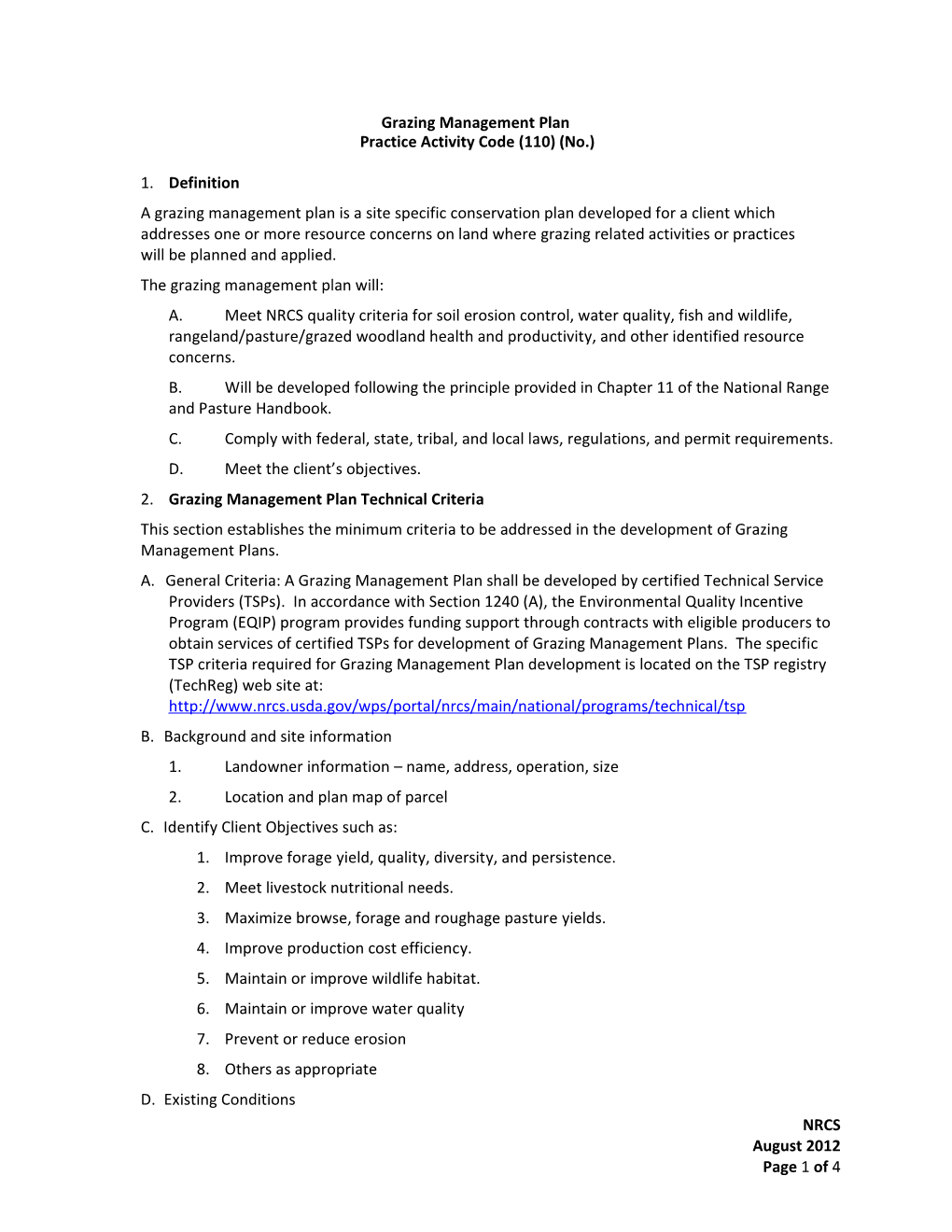 Grazing Managementplan