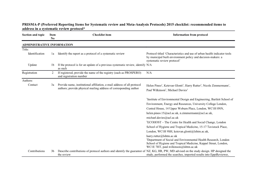 PRISMA-P (Preferred Reporting Items for Systematic Review and Meta-Analysis Protocols)