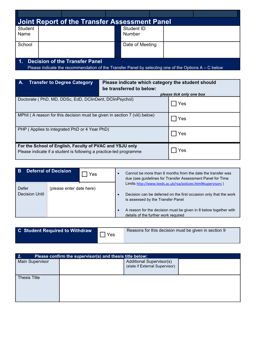 Decision of the Transfer Panel