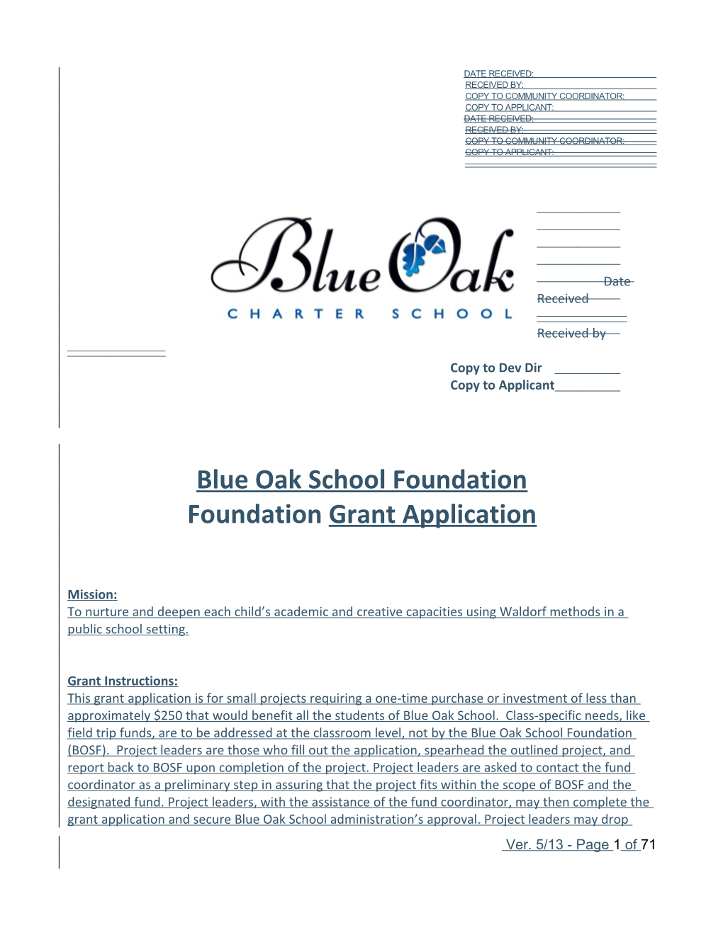 Blue Oak Charter School