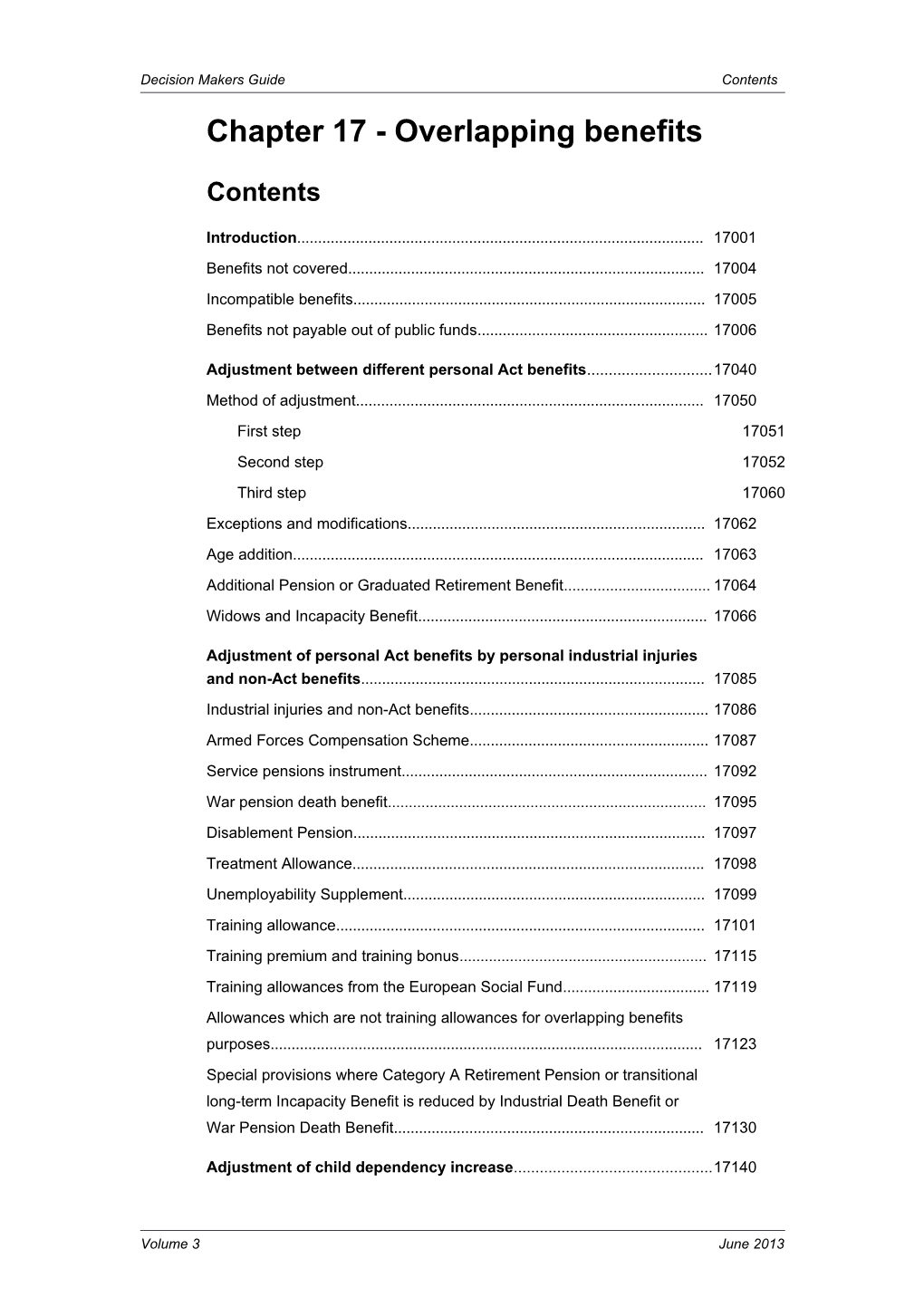 Chapter 17 - Overlapping Benefits