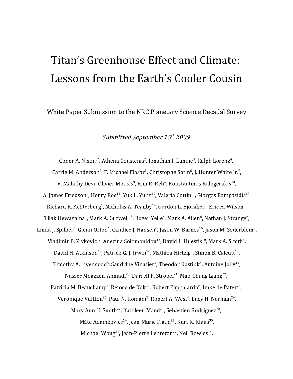 Titan S Greenhouse Effect and Climate