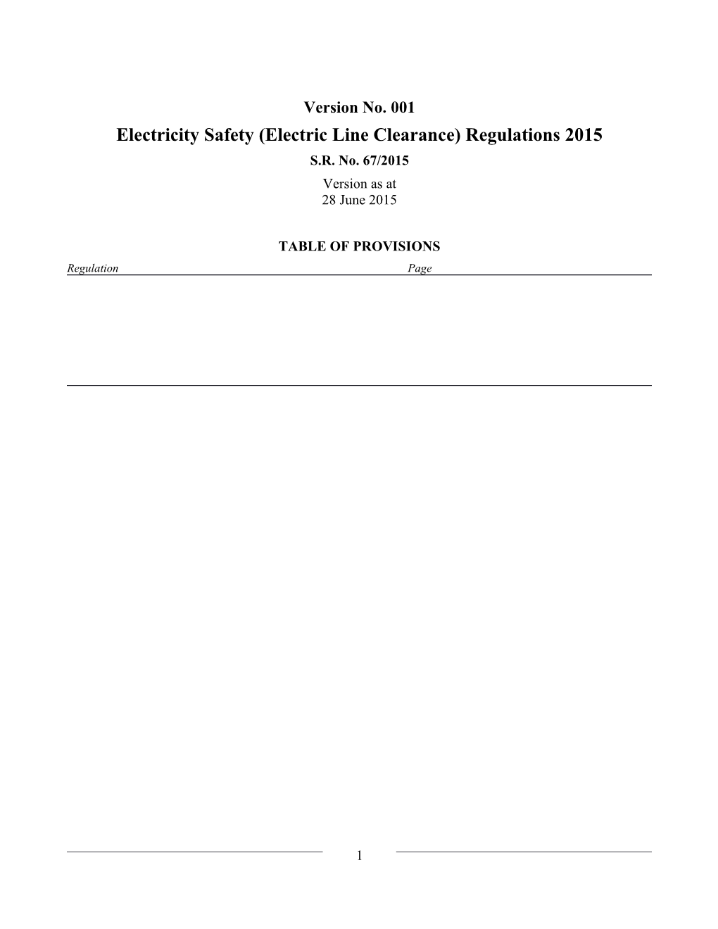Electricity Safety (Electric Line Clearance) Regulations 2015