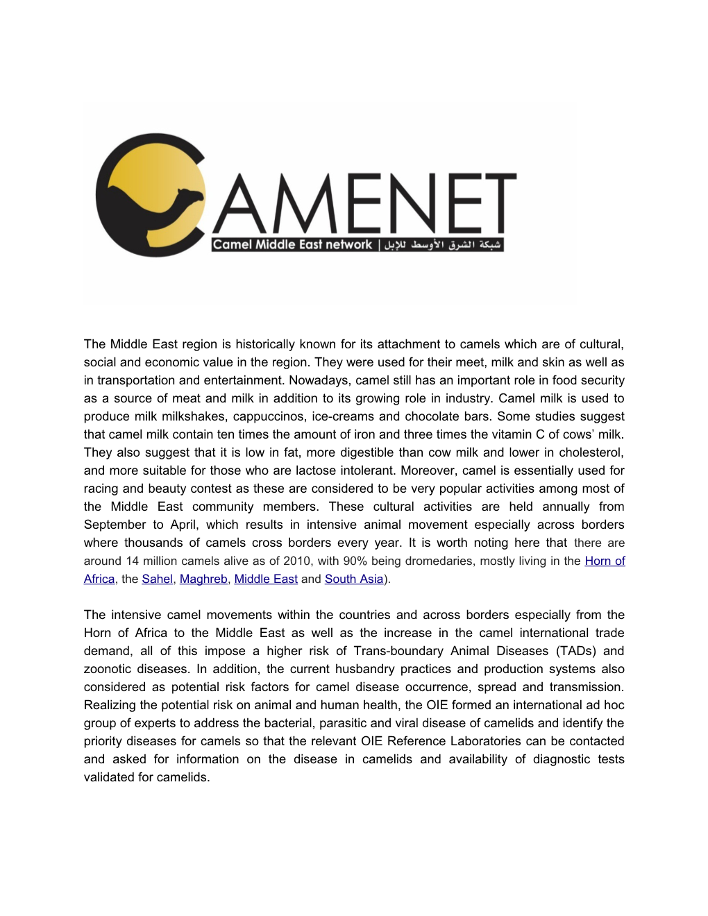 The Objectives of CAMENET