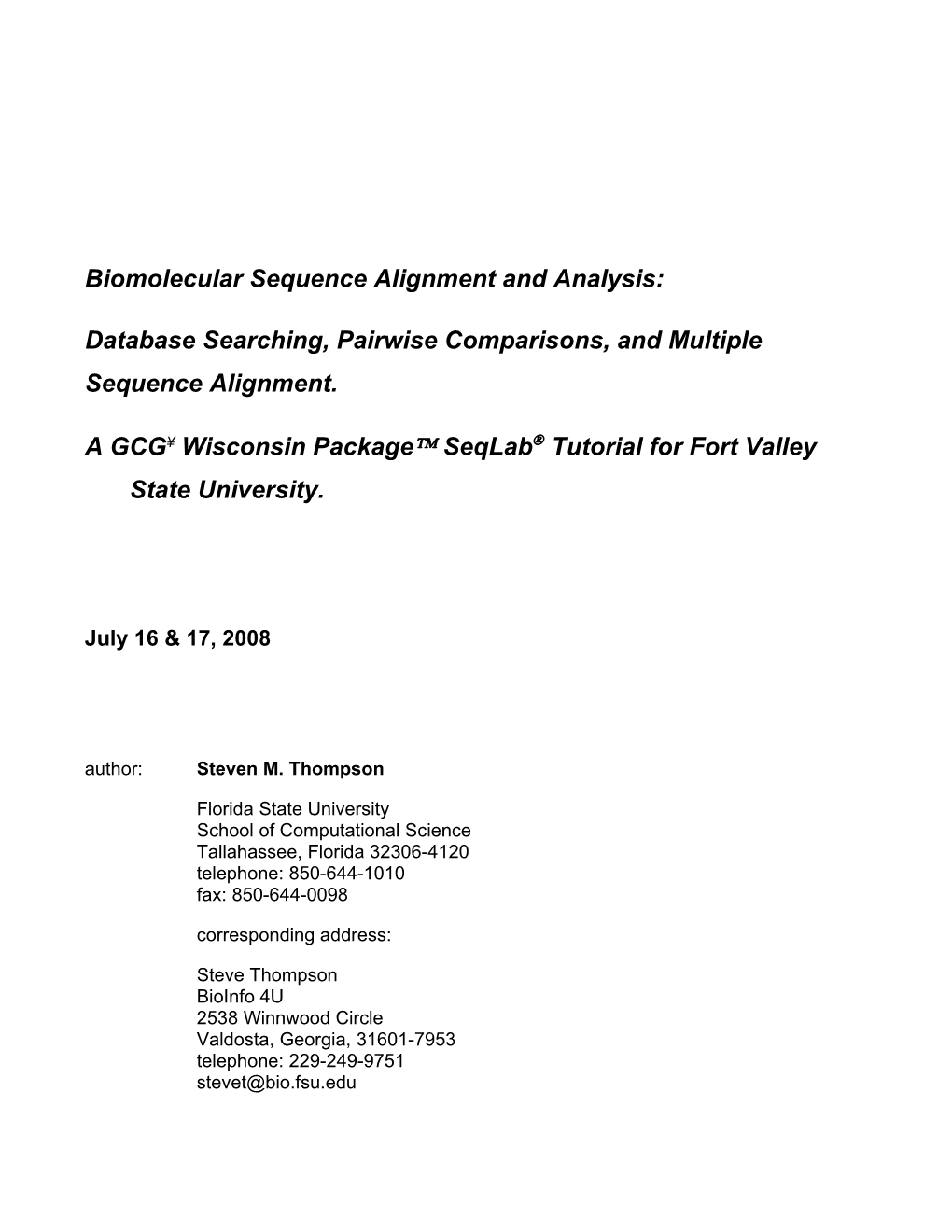 Multiple Sequence Alignment and Analysis