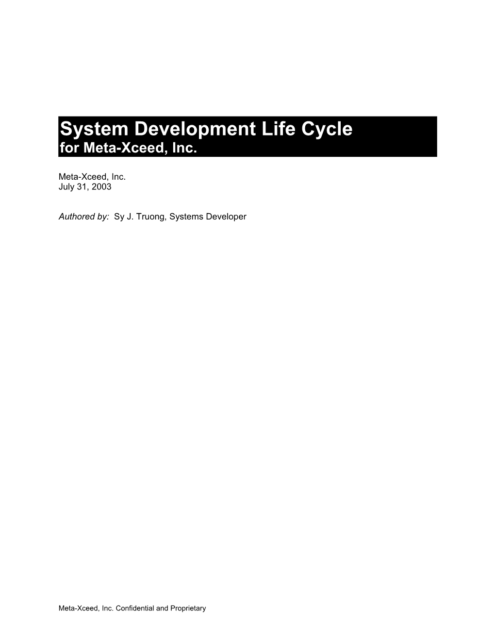 Software Development Life Cycle