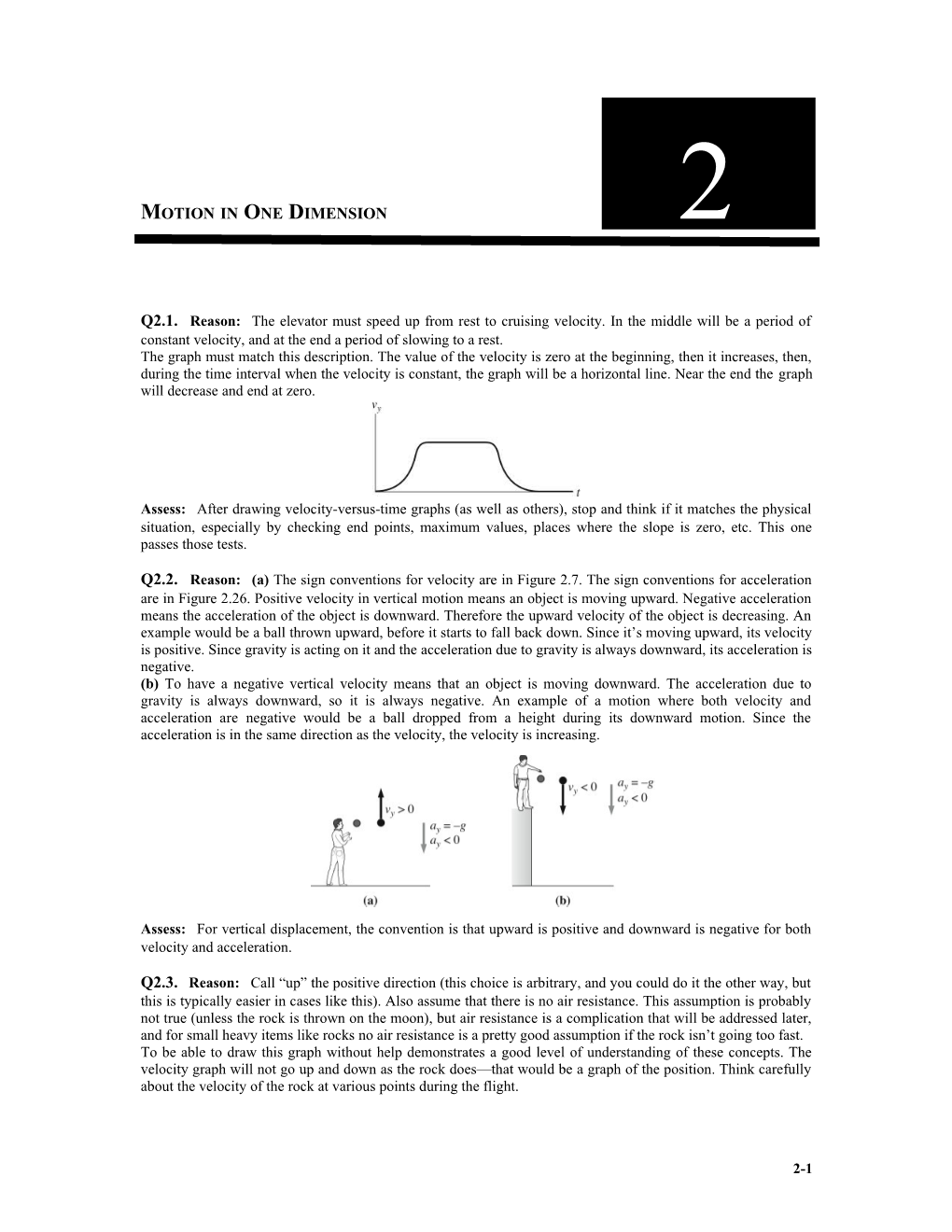 Motion in One Dimension 2