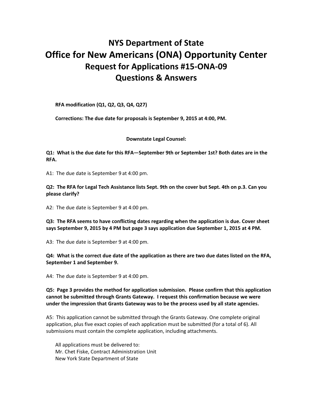 Office for New Americans (ONA) Opportunity Center