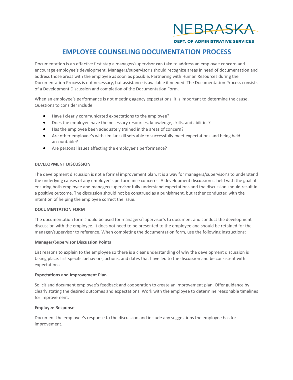 Employee Counseling Documentation Process