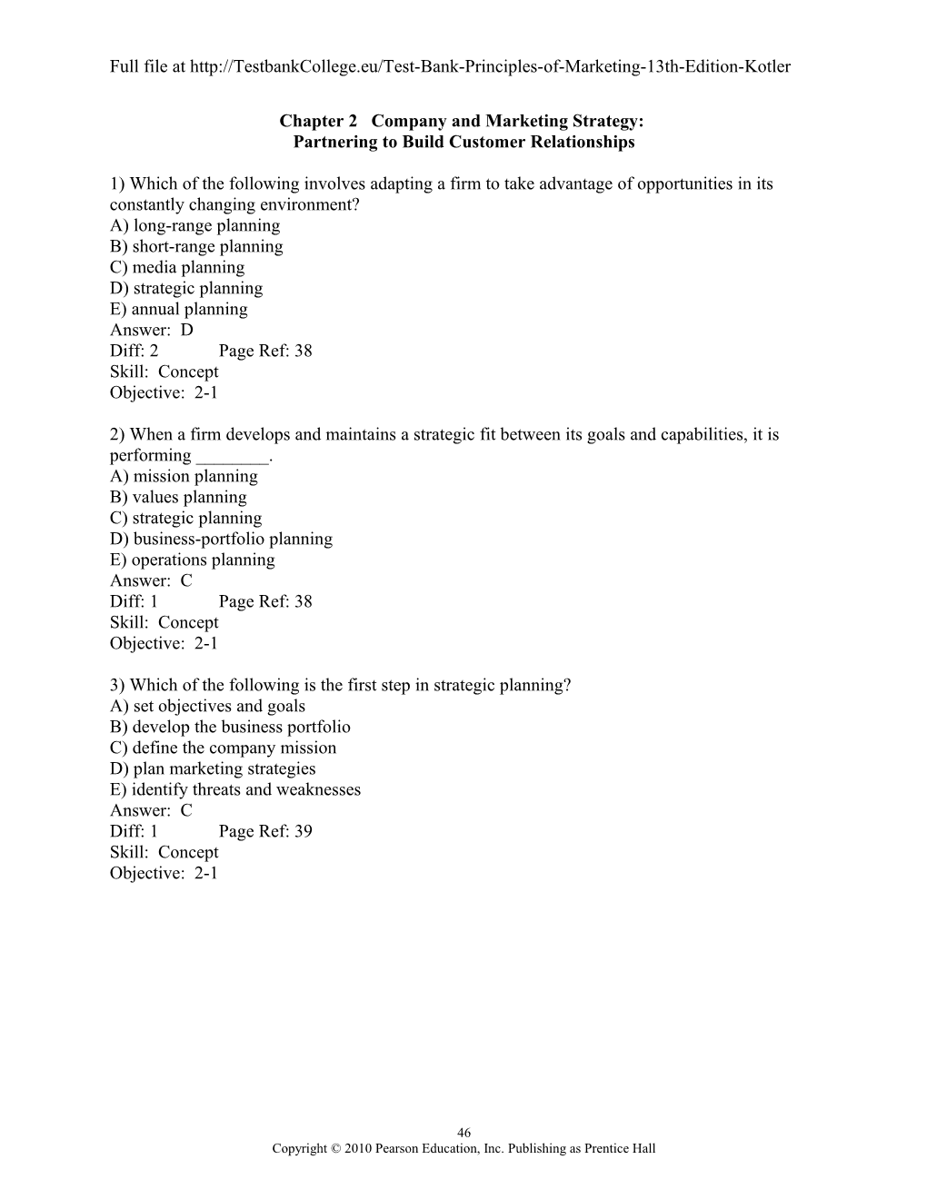 Principles of Marketing, 13E (Kotler/Armstrong)