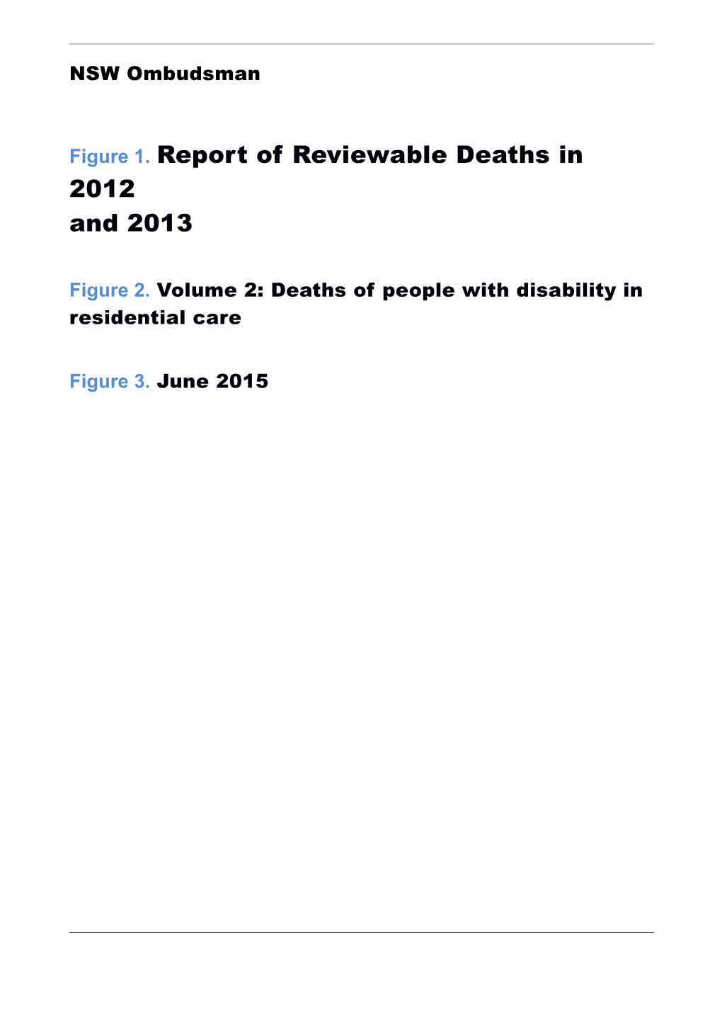 Report of Reviewable Deaths in 2012 and 2013