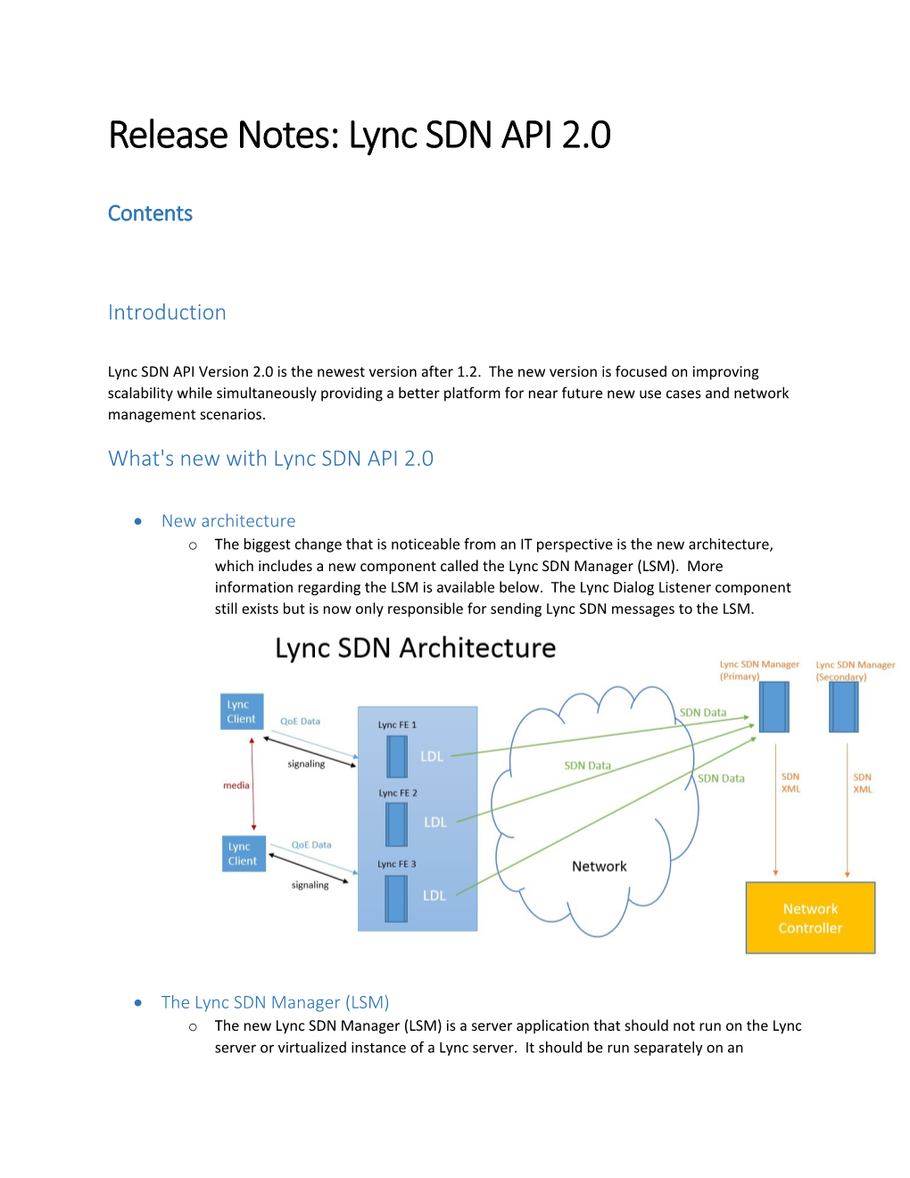 Lync SDN API 2.0 Release Notes