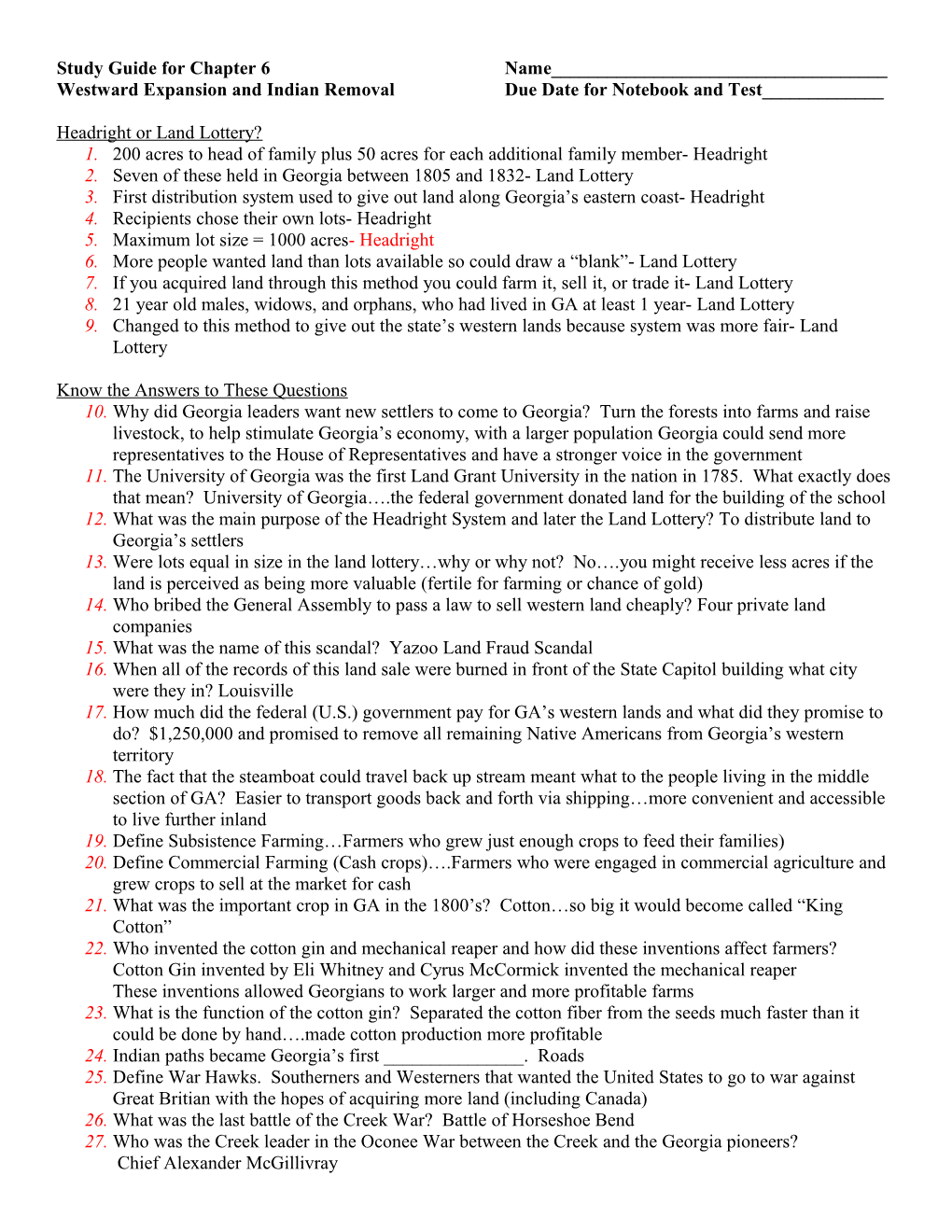 Study Guide for Chapter 6