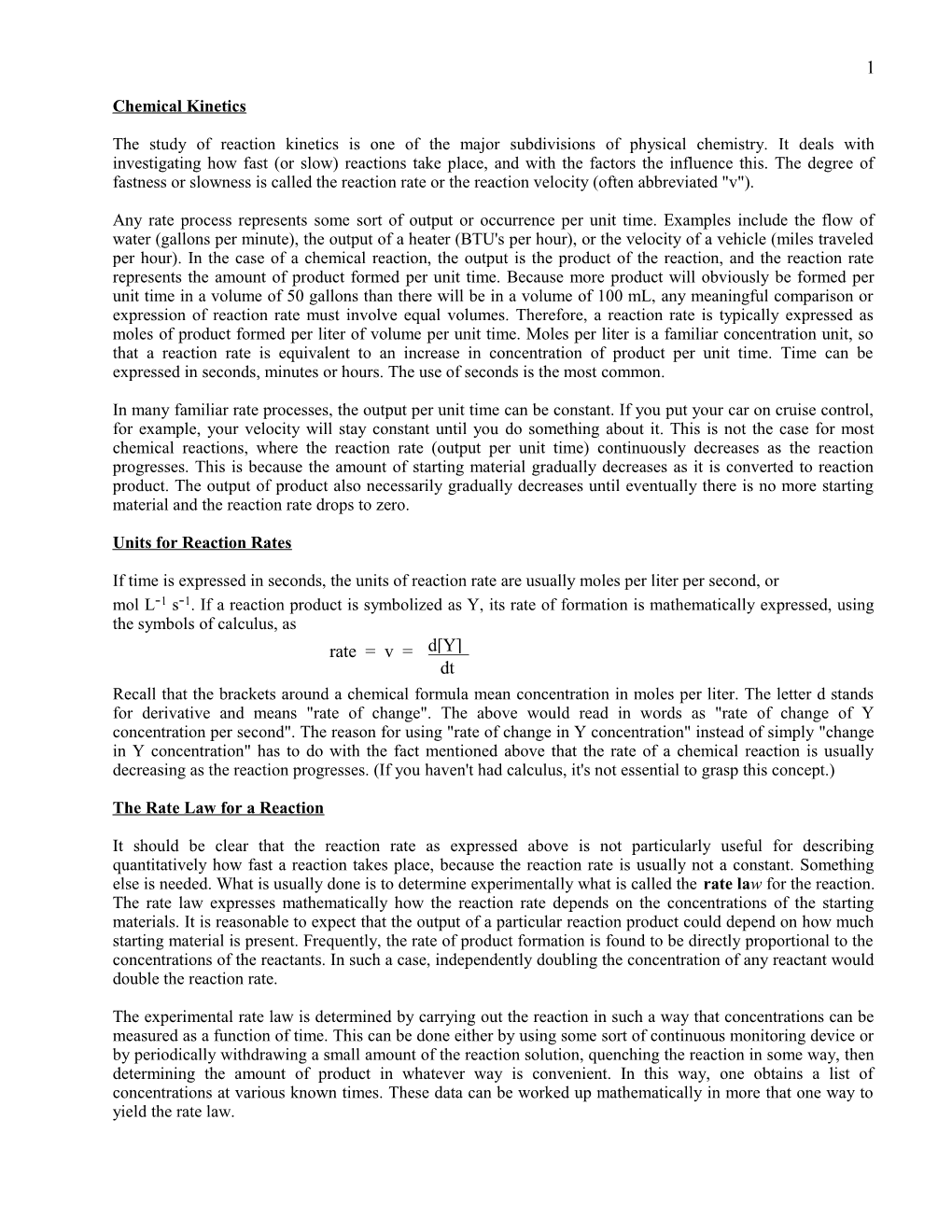 Chemical Kinetics