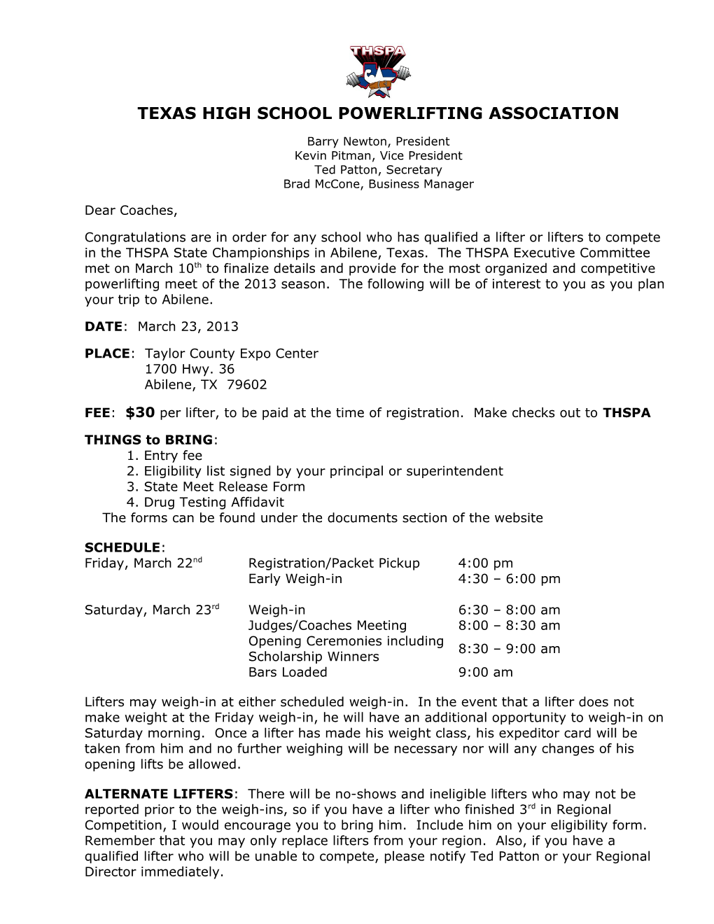 Texas High School Powerlifting Association