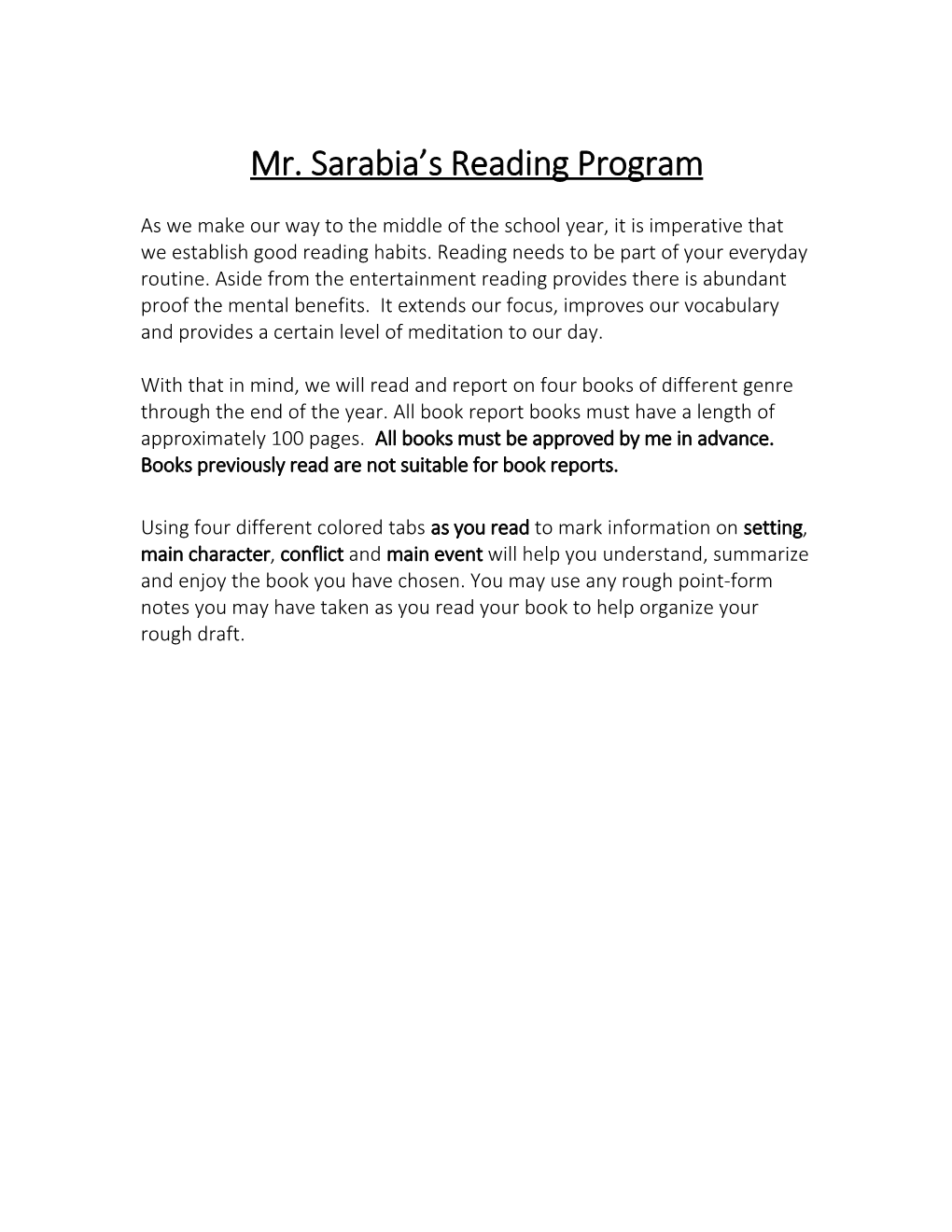 Mr. Sarabia's Reading Program1