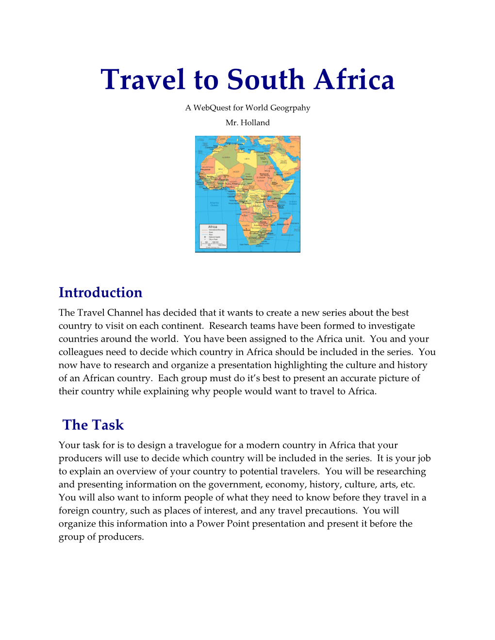 Travel to Southafrica