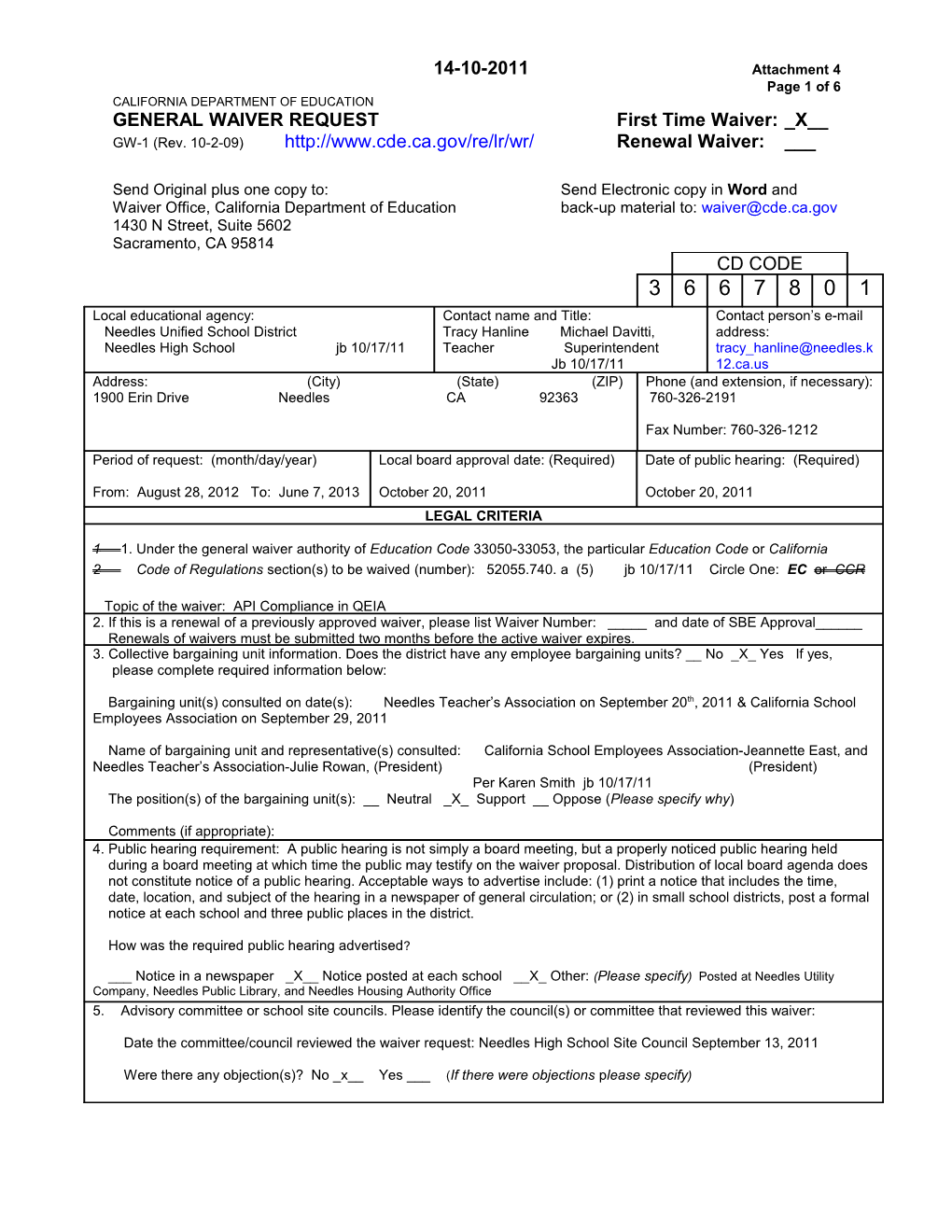 January 2012 Agenda Item W19 Attachment 4 - Meeting Agendas (CA State Board of Education)