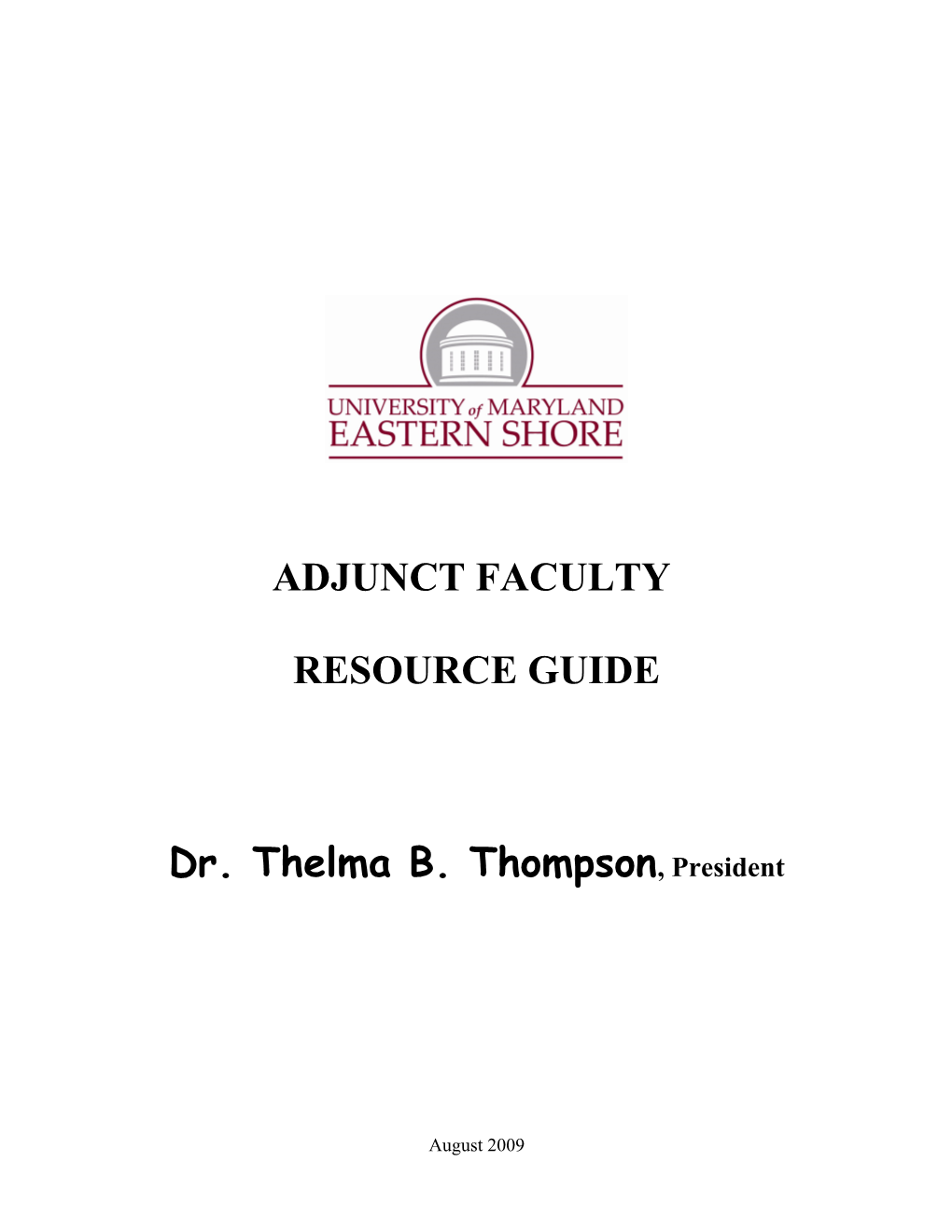 Adjunct Faculty Resource Guide 2009 (Word)(2)