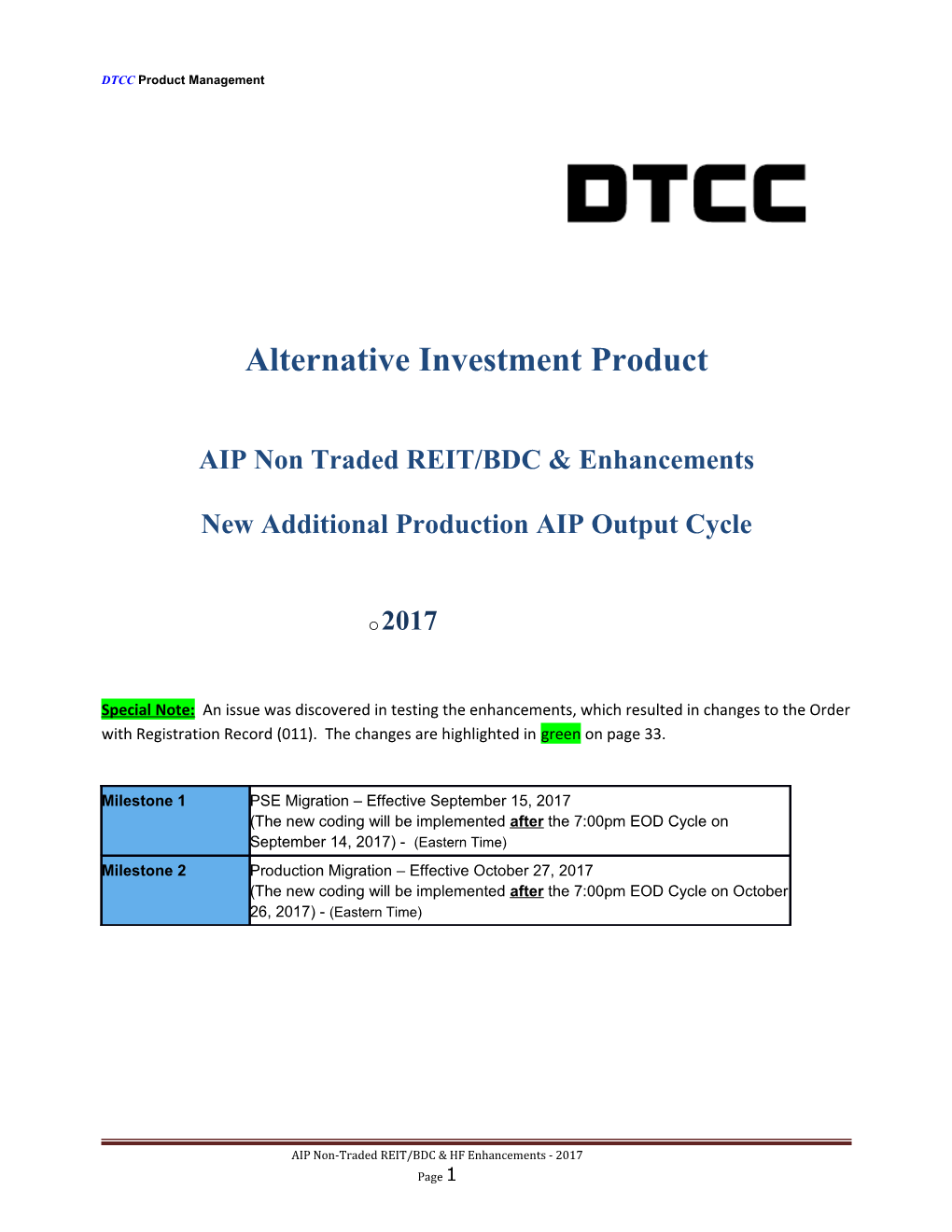 AIP Non Traded REIT/Bdcenhancements