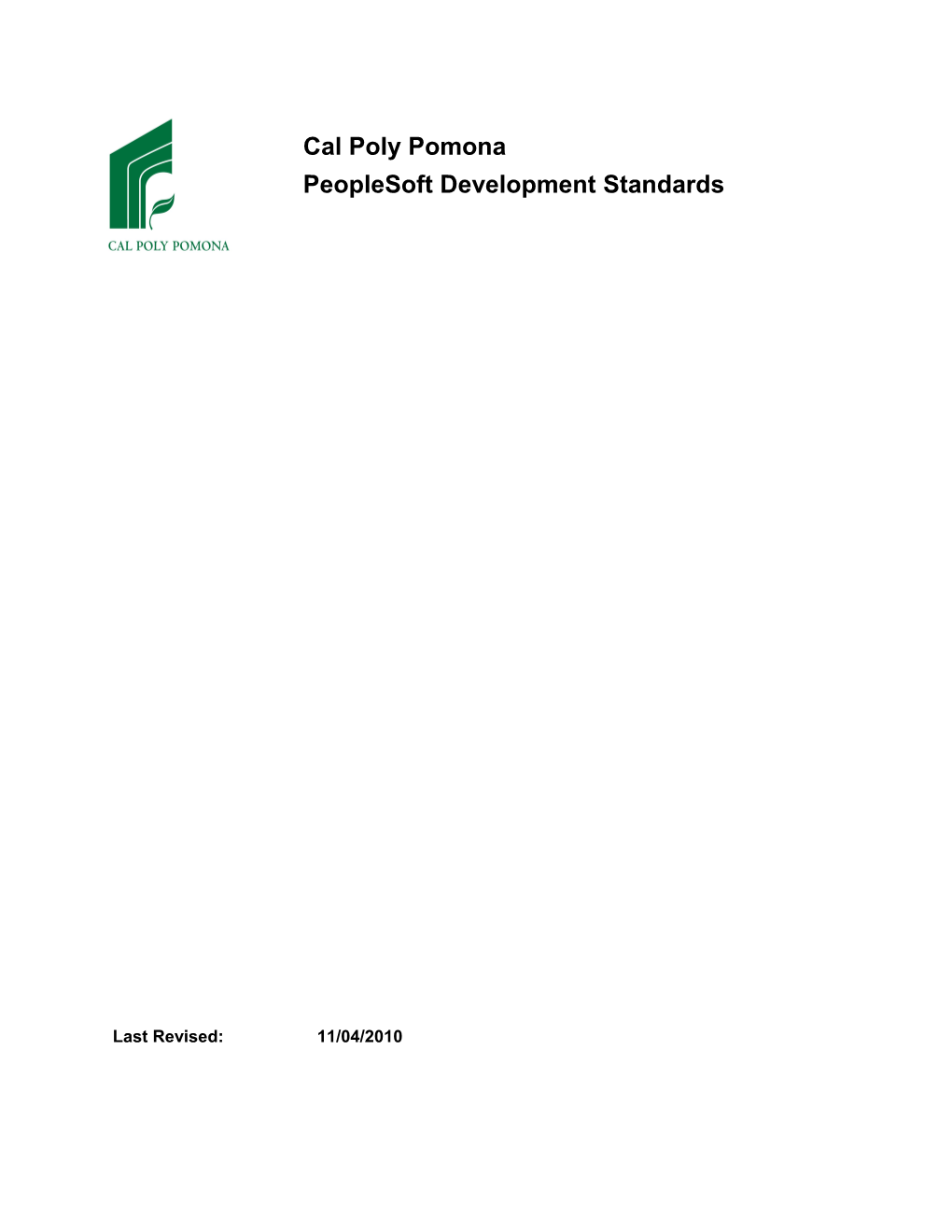 Pomona Peoplesoft Development Standardsdraft