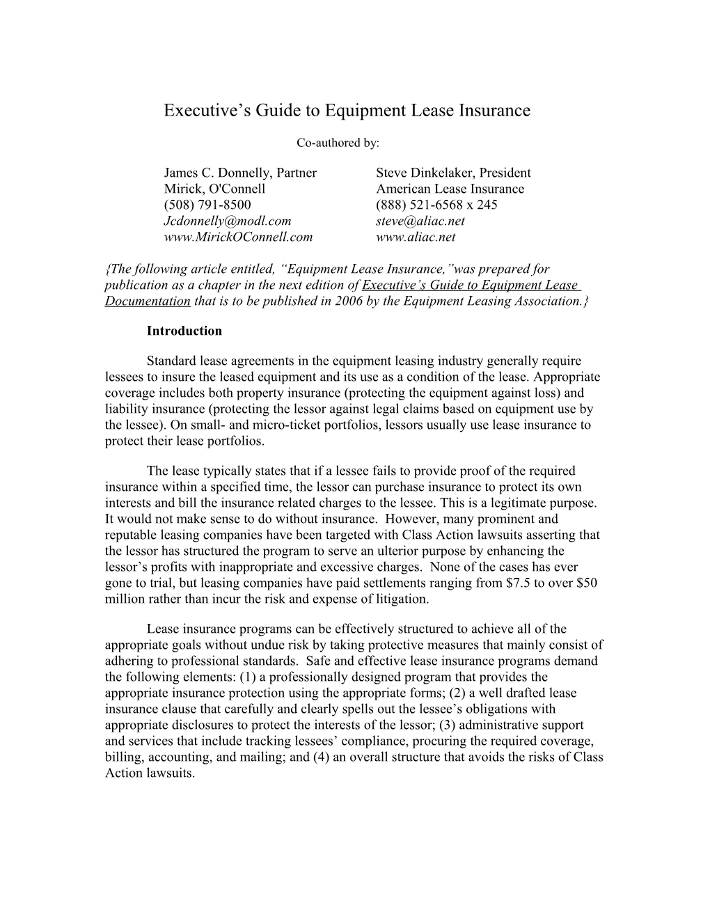 ELA Executive Summary 7/11/05 (A0817993;1)