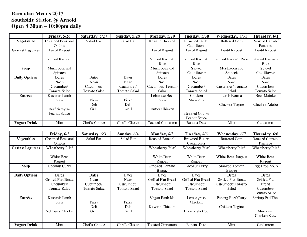 Arnold Bistro Week 1