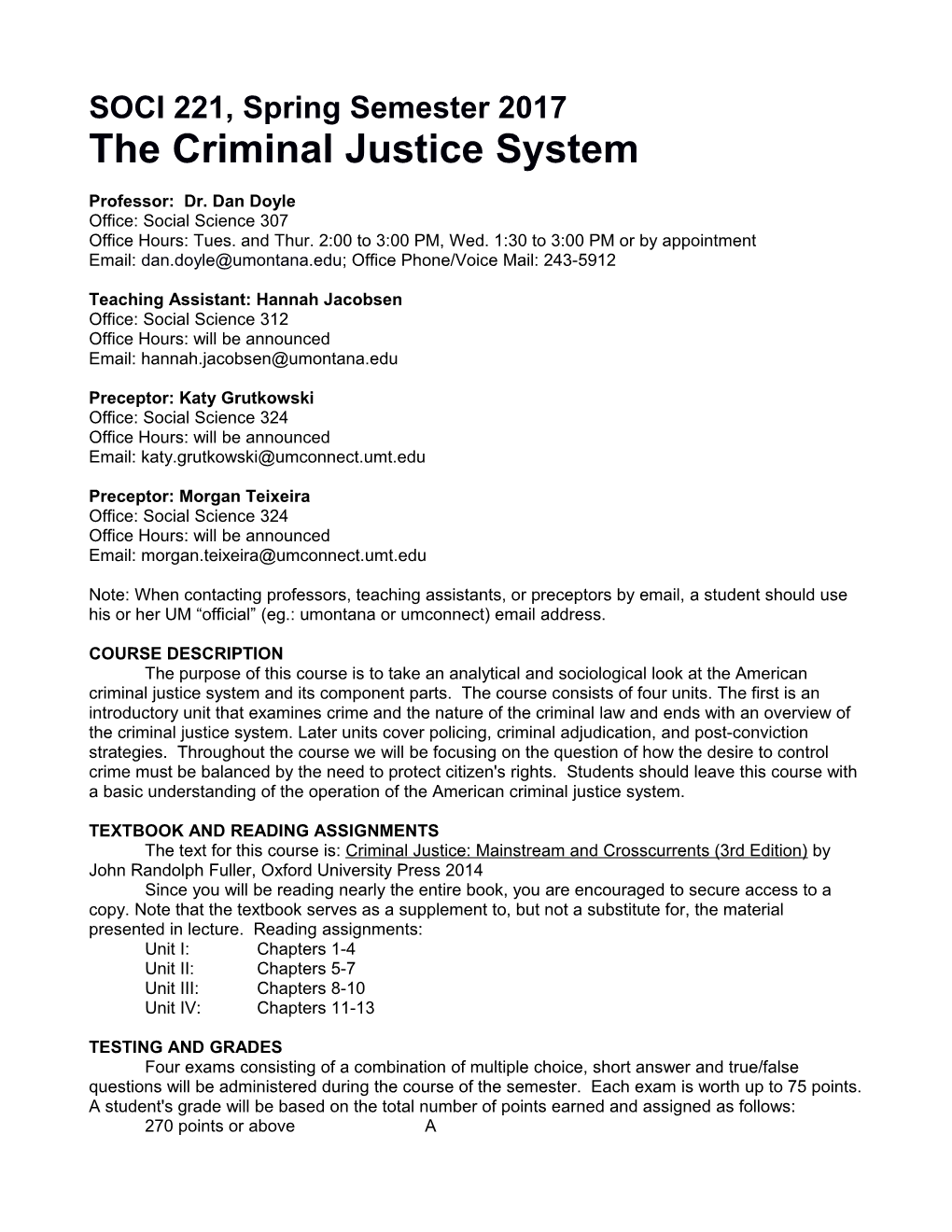 The Criminal Justice System