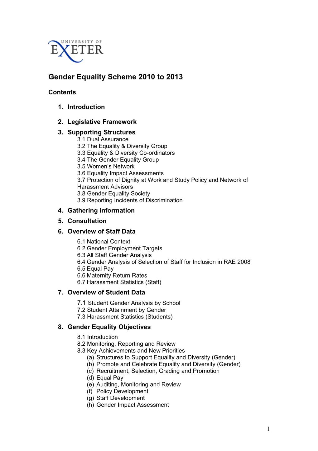 Gender Equality Scheme 2010 to 2013