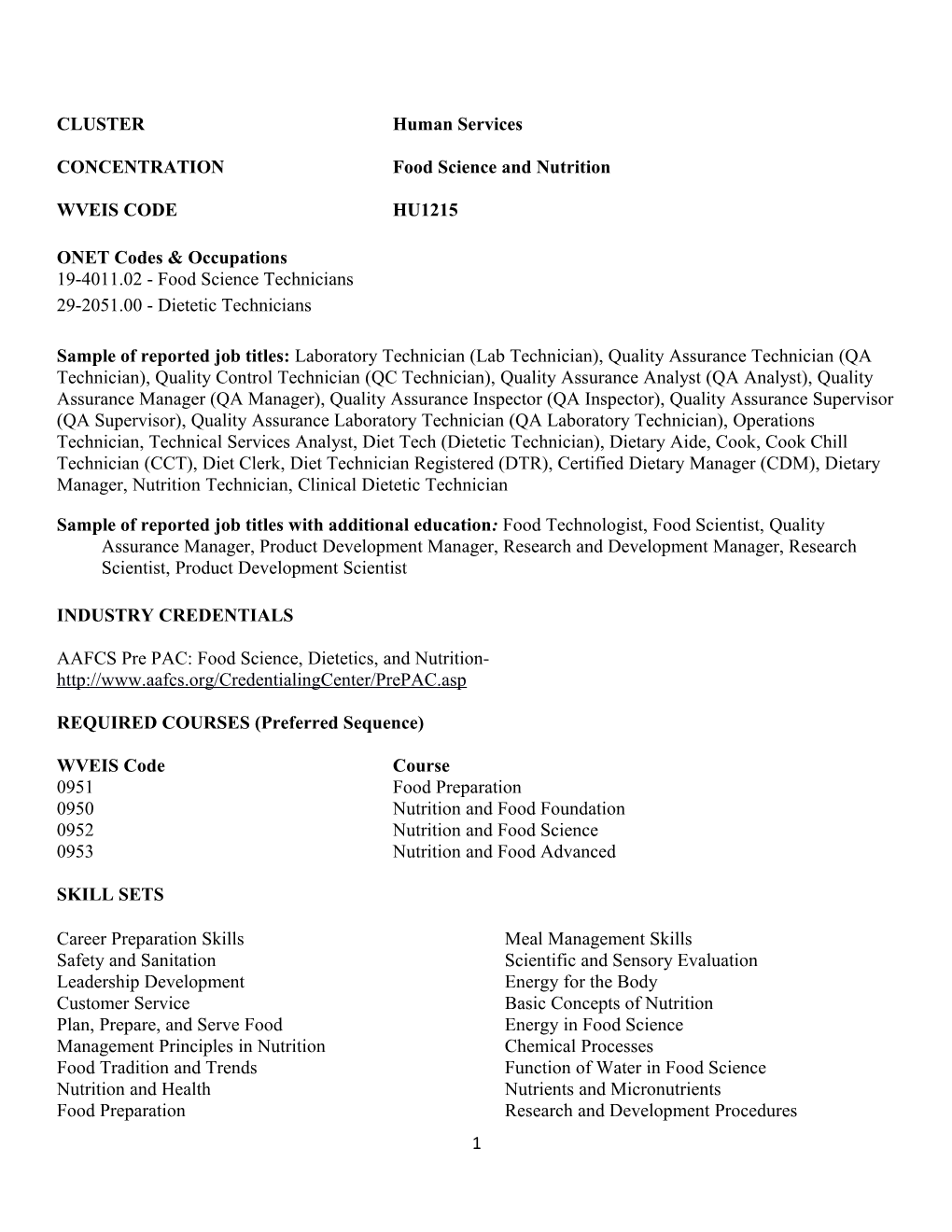 Concentrationfood Science and Nutrition