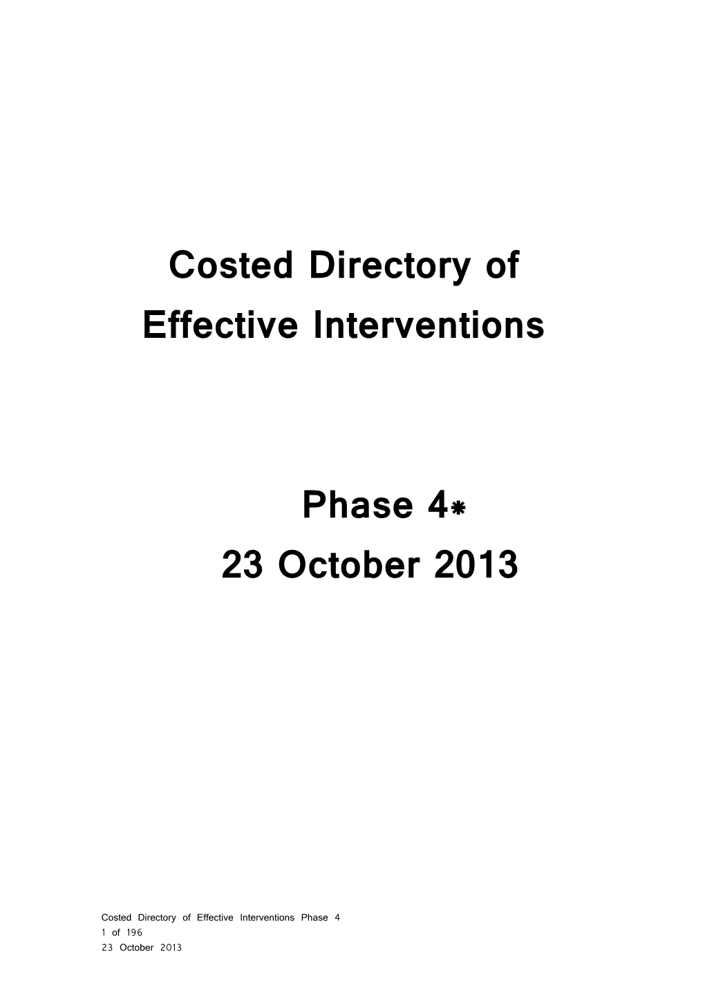 Menu of Intervention - Draft 05Th Aug 11