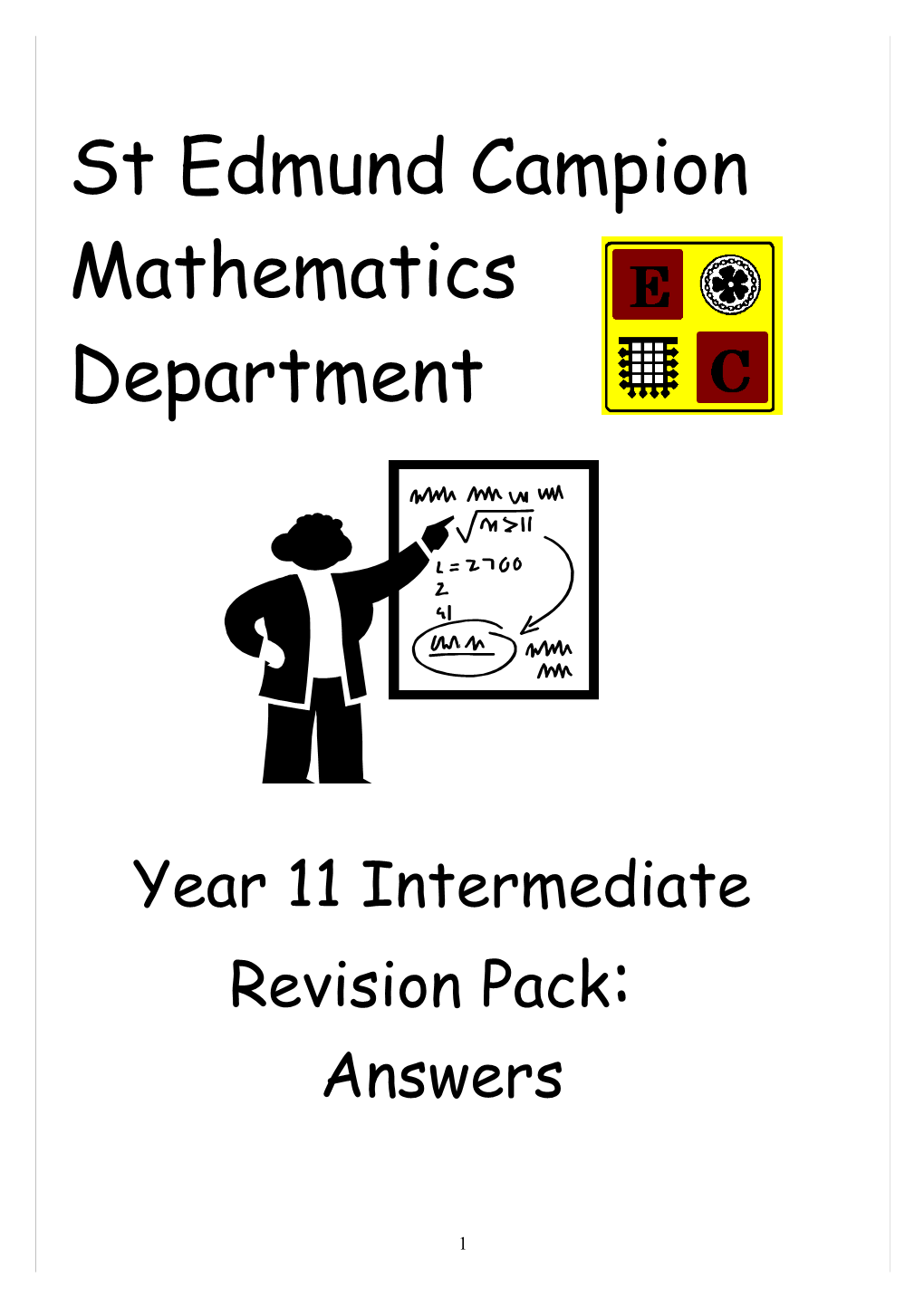 Edexcel GCSE Mathematics Intermediate Tier Revision Questions