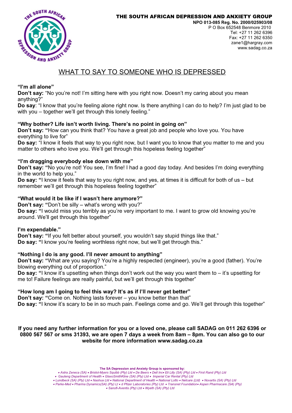 What to Say to Someone Who Is Depressed