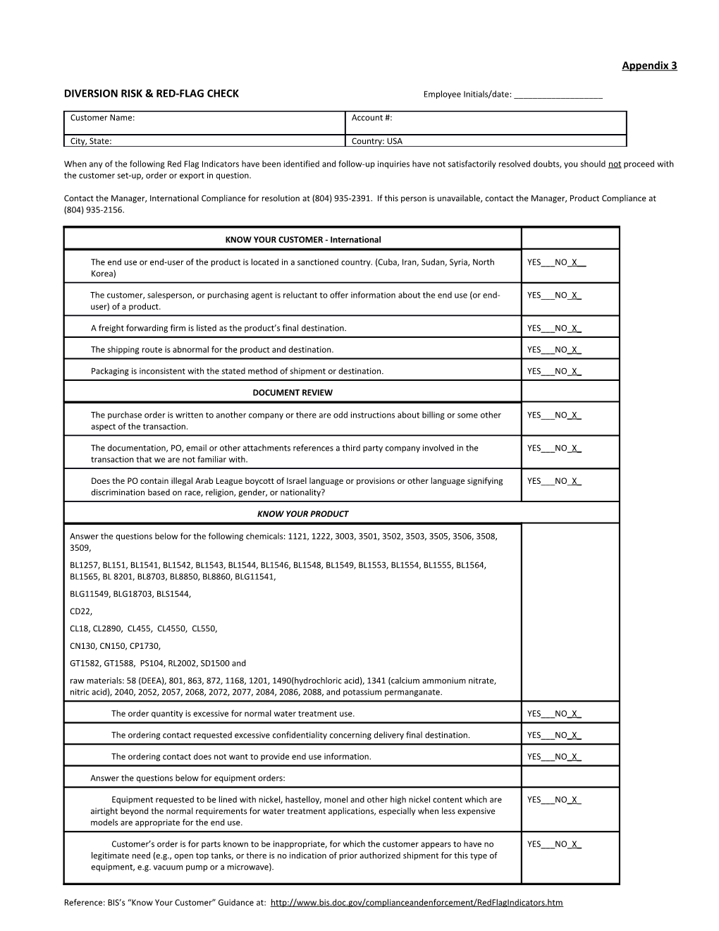 Export Manual Appendix 3