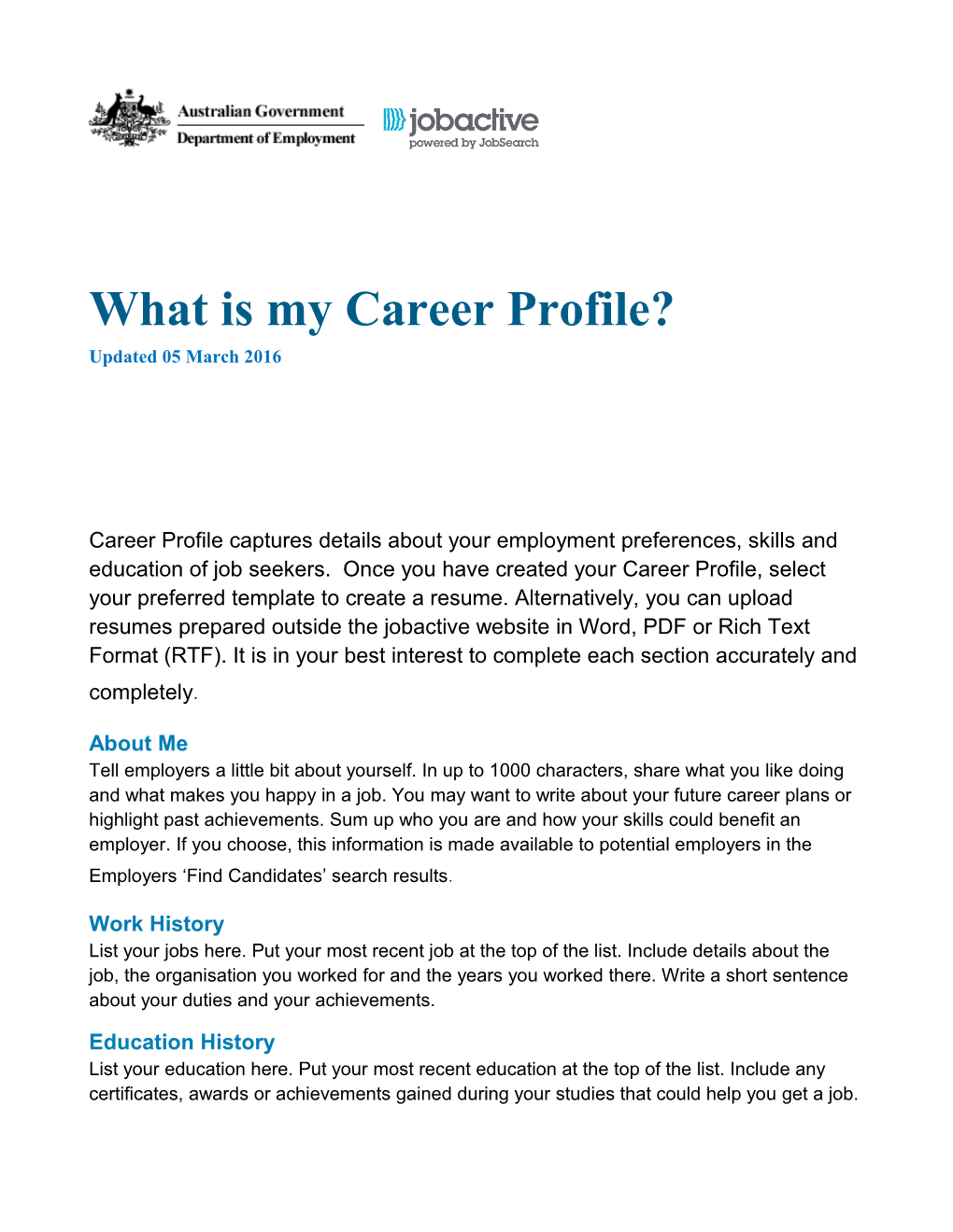 What Is My Career Profile?