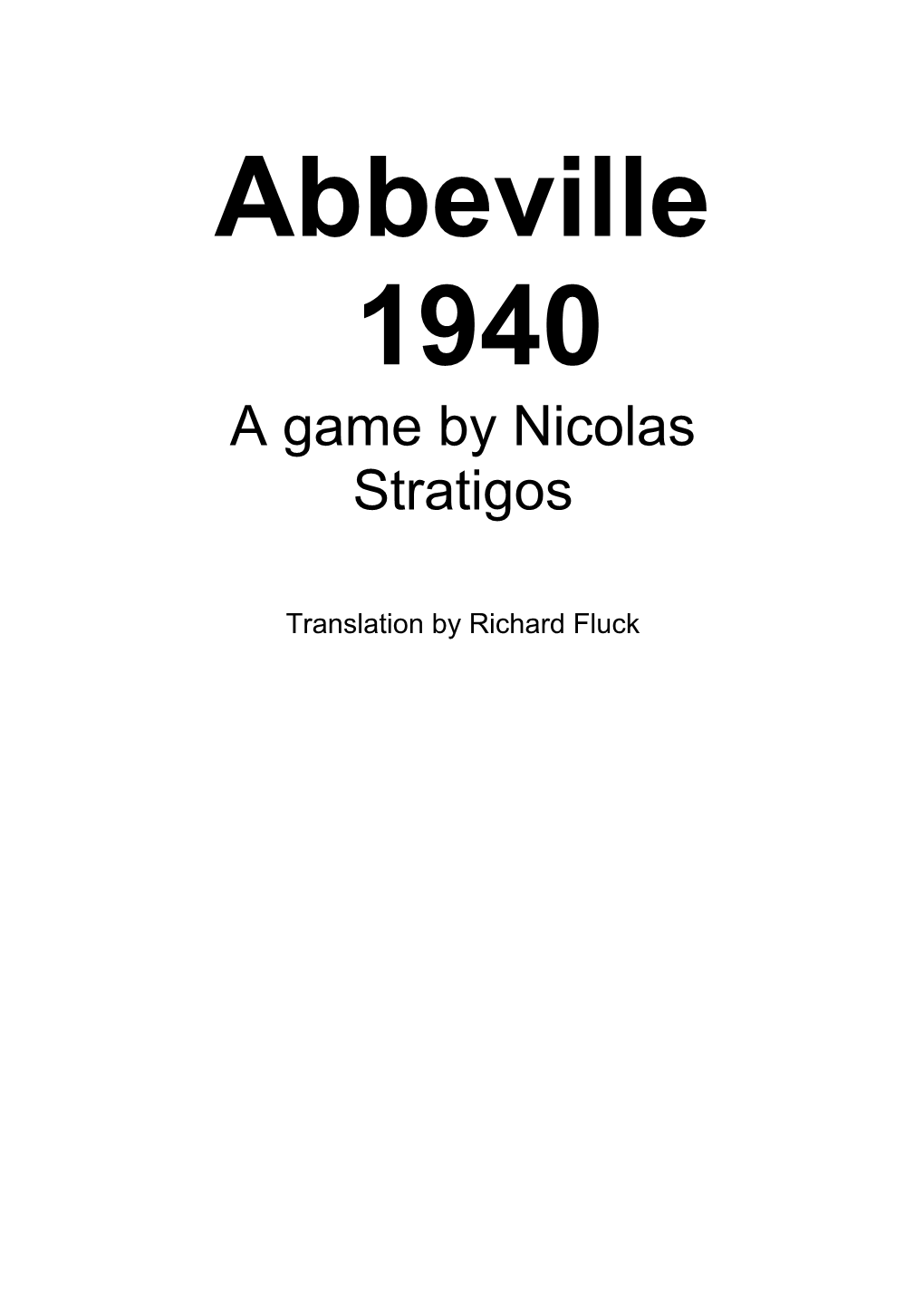 A Game by Nicolas Stratigos