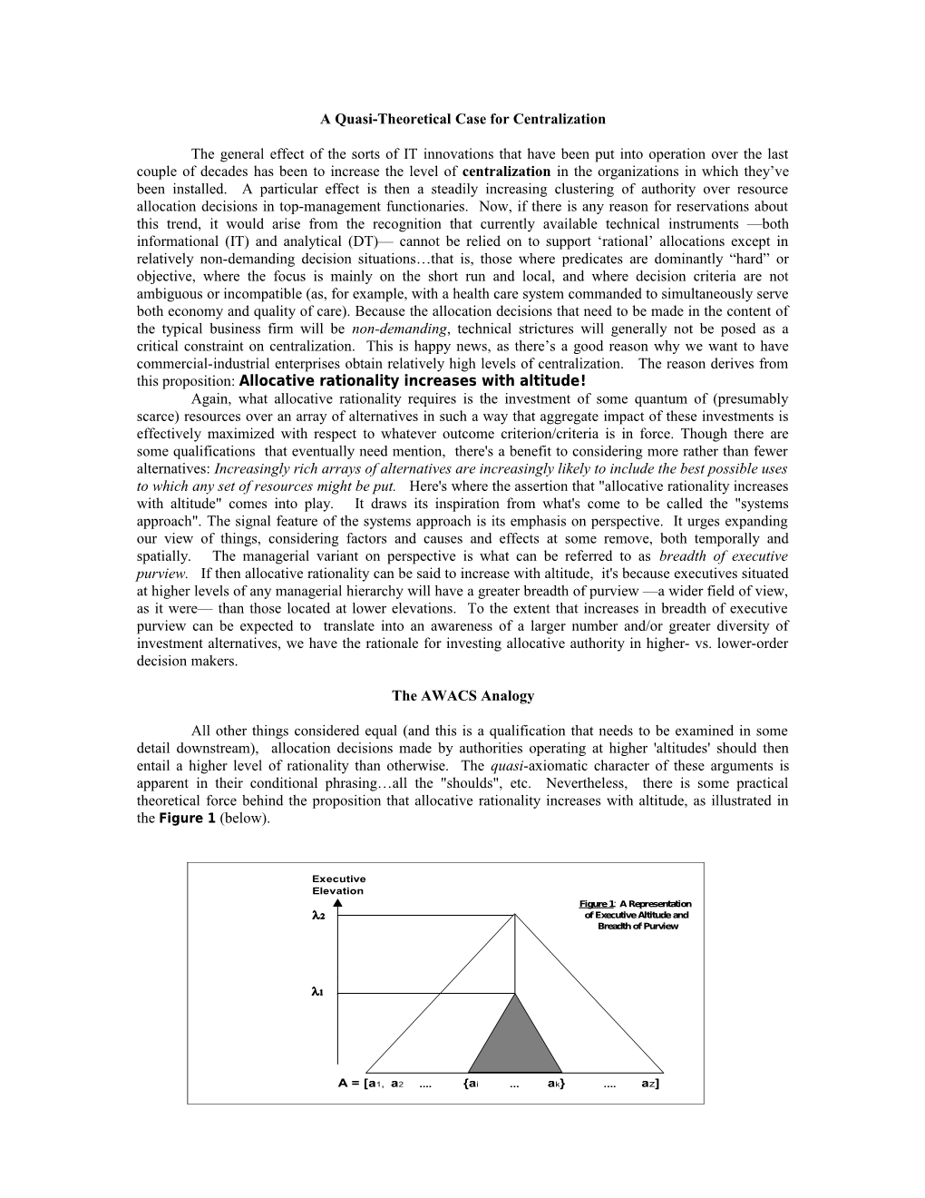 A Quasi-Theoretical Defense for Centralization