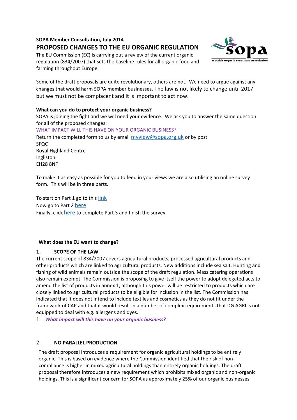 Proposed Changes to the Eu Organic Regulation