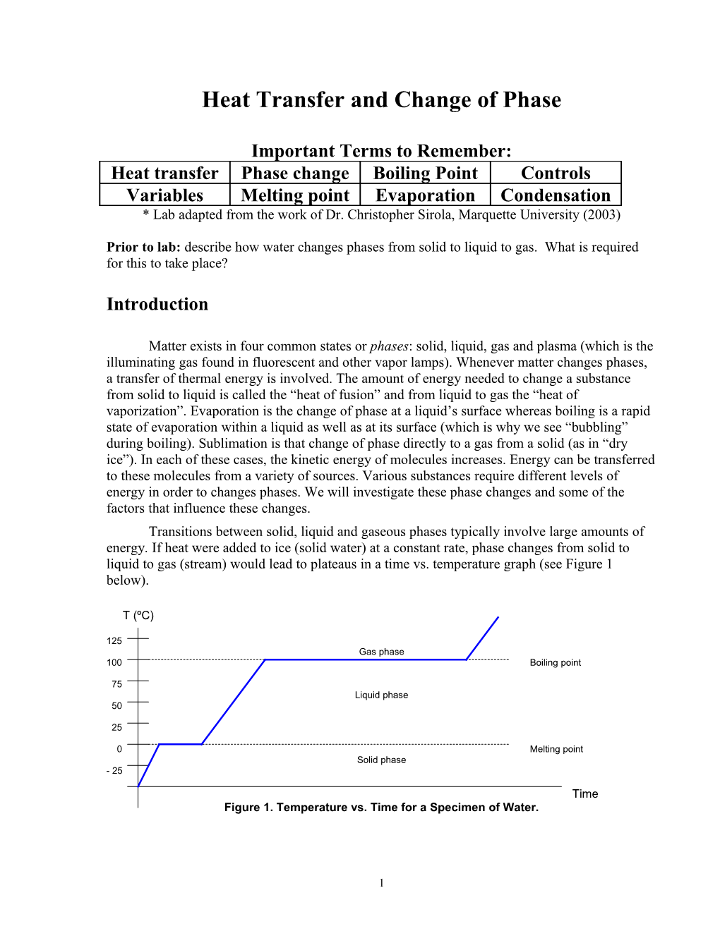 Heat Transfer and Change of Phase