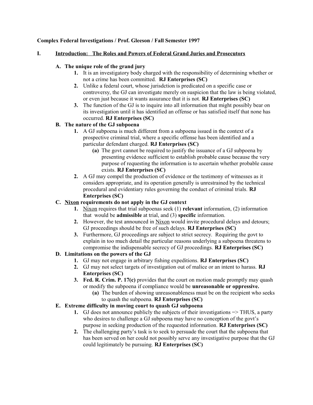 III.	Investigative Techniques: Nonconsensual Electronic Surveillance