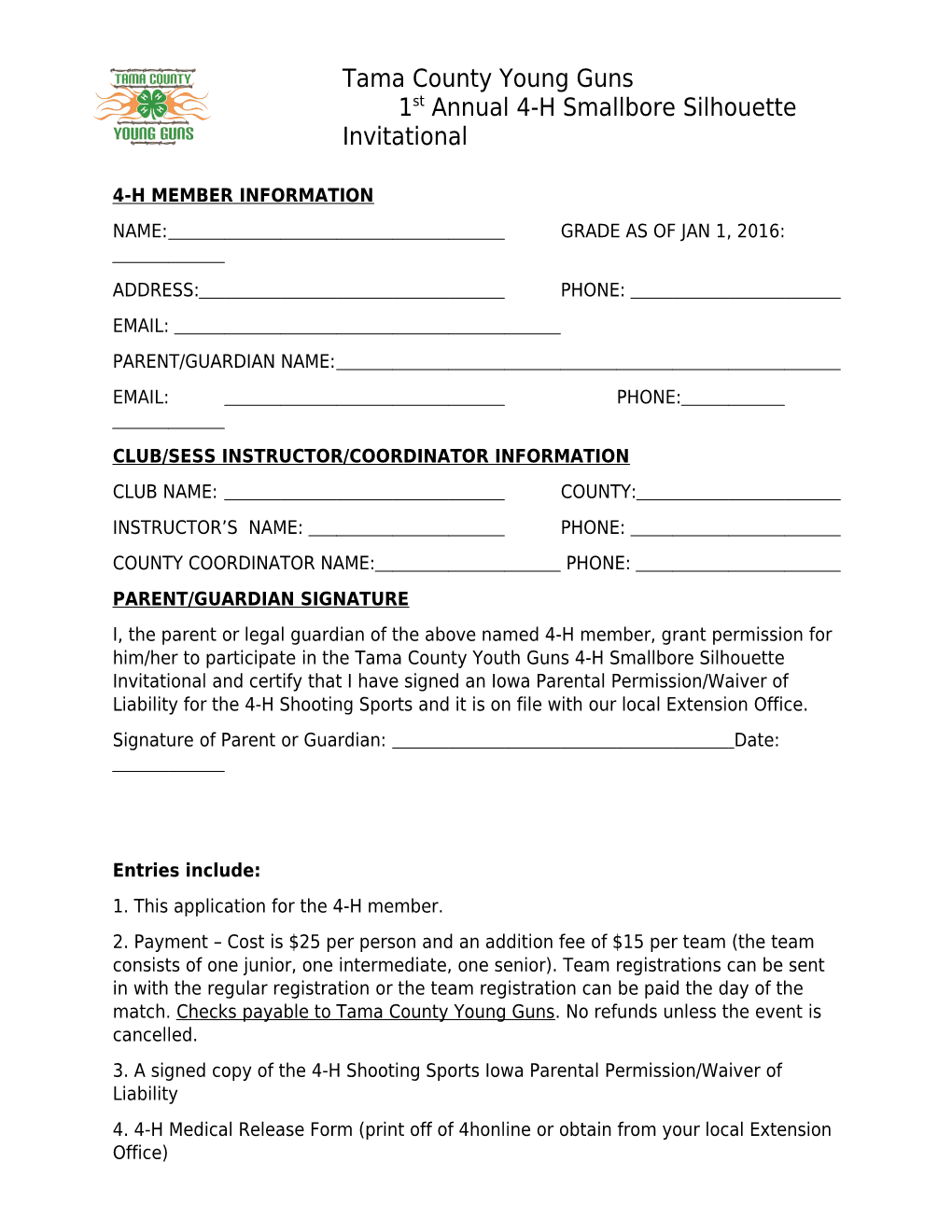 1St Annual 4-H Smallbore Silhouette Invitational