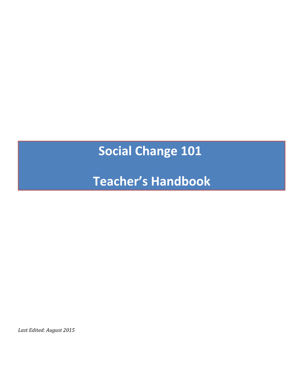 Social Change 101