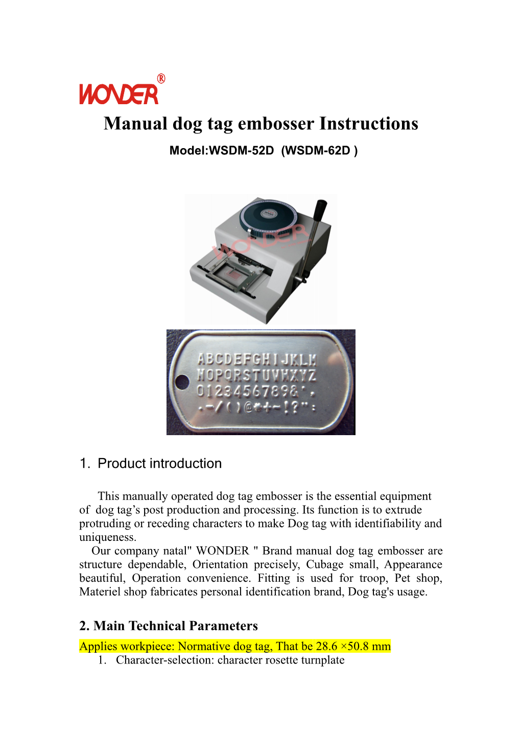 Manualdog Tag Embosserinstructions