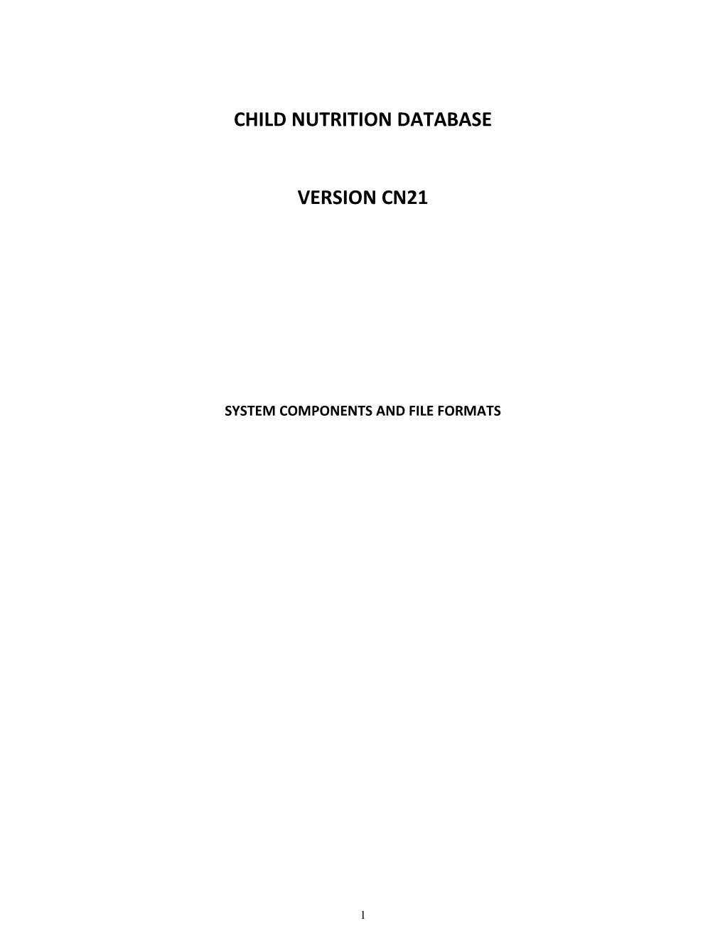 Child Nutrition Database (CN13)