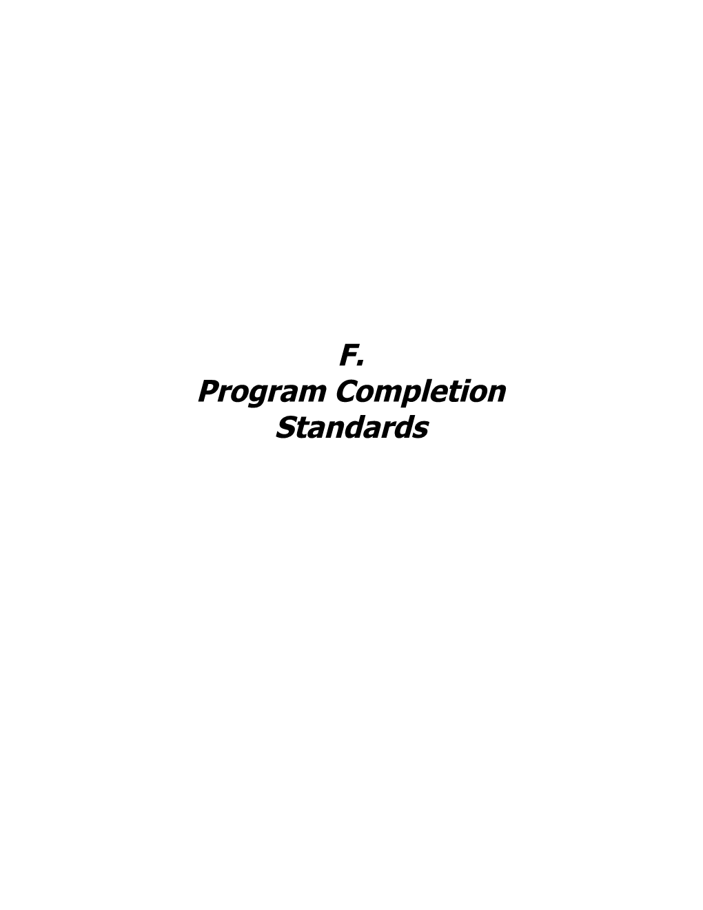 Program Completion