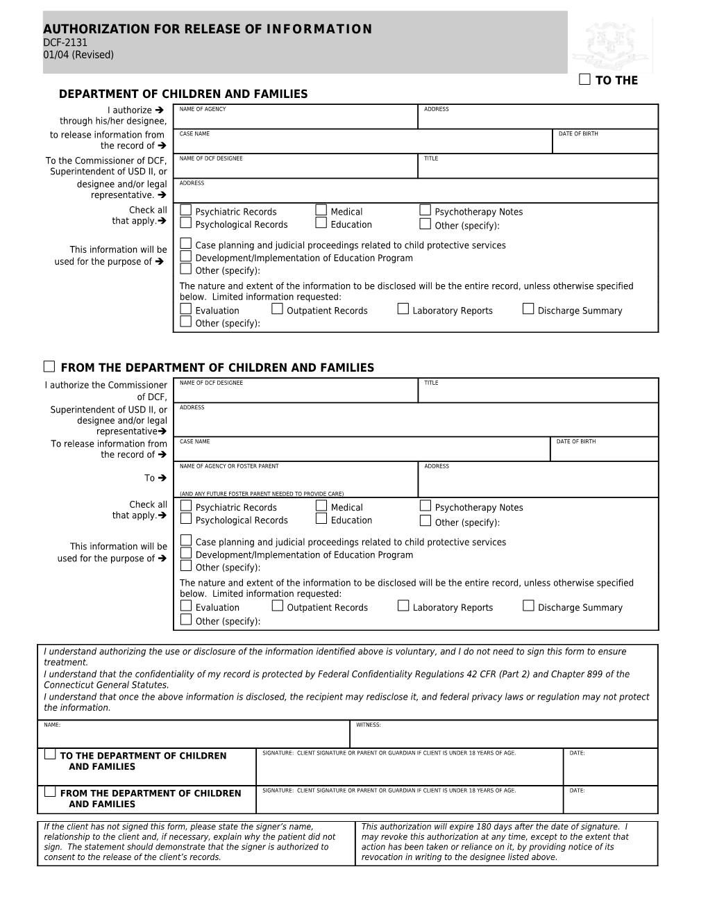 DCF- State of Connecticut