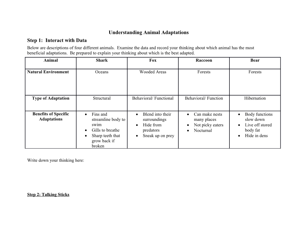 Understanding Animal Adaptations