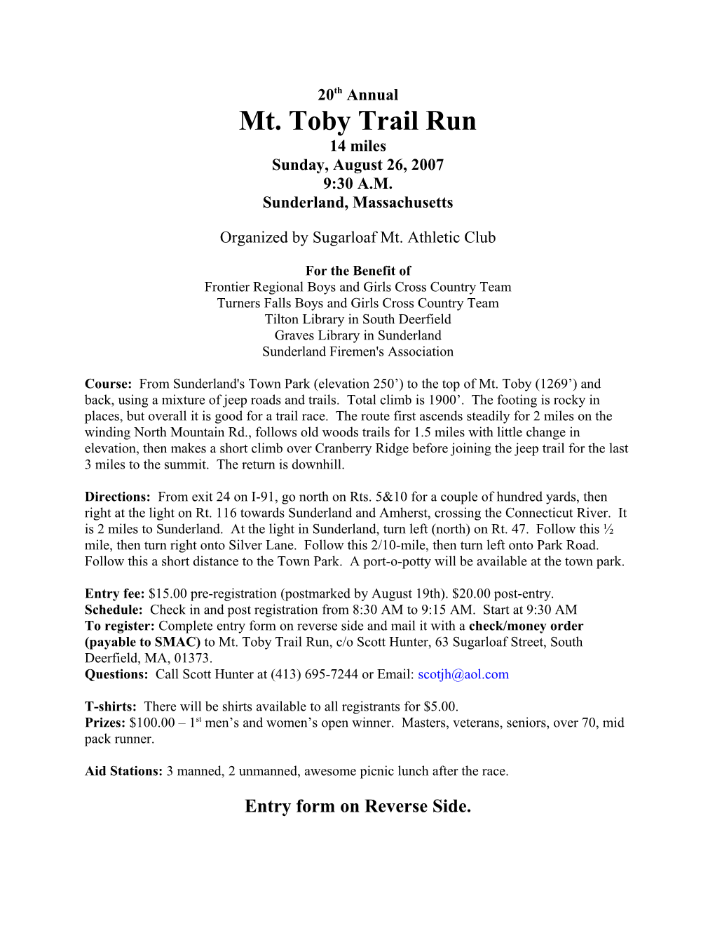 Mt. Toby Trail Run