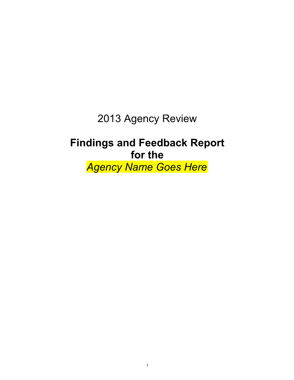 Findings and Feedback Report